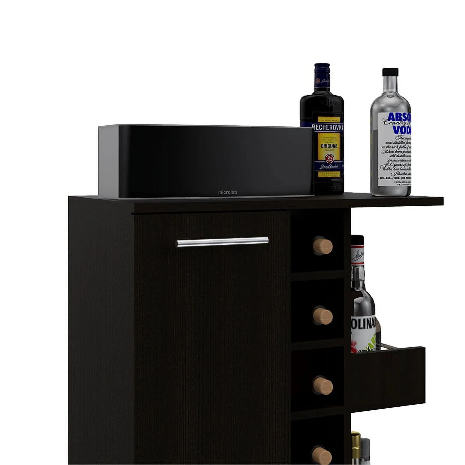 Home Square 2-Piece Set with Coffee Table and Bar Cart Cabinet