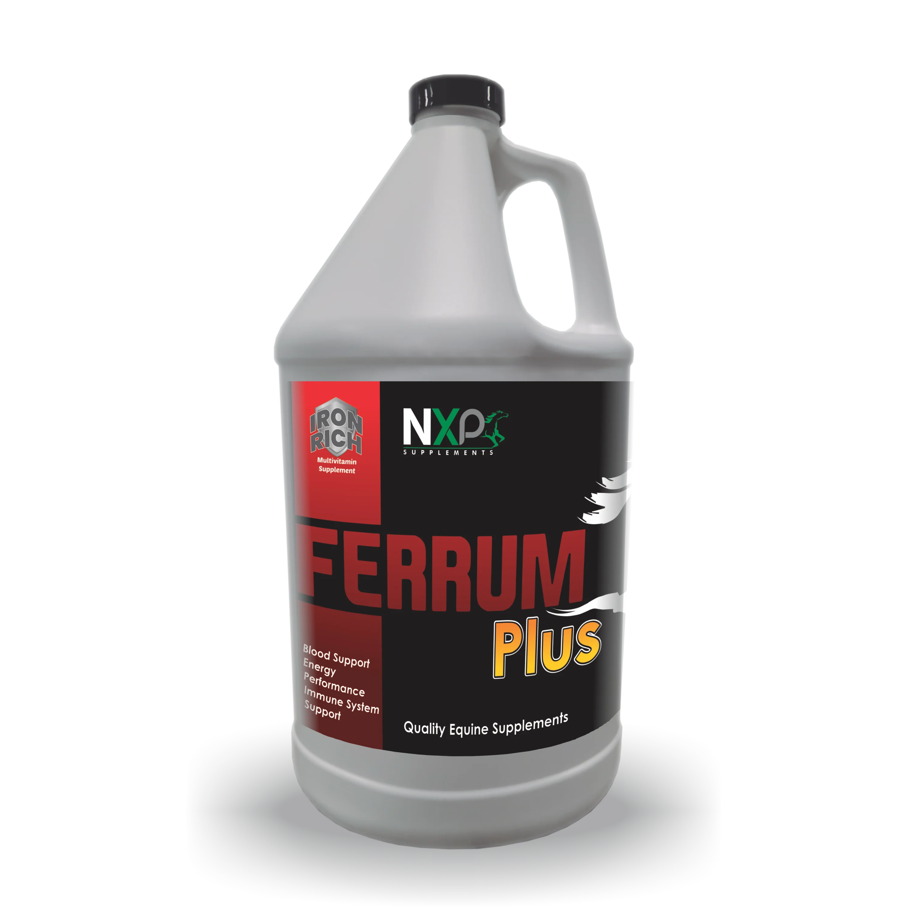 FERRUM PLUS - Blood Builder Energy Performance Immune System Support Vitamin Iron Rich Horse Supplement - 1 Gallon (128 Oz) Liquid - 128 Servings - NXP Supplements