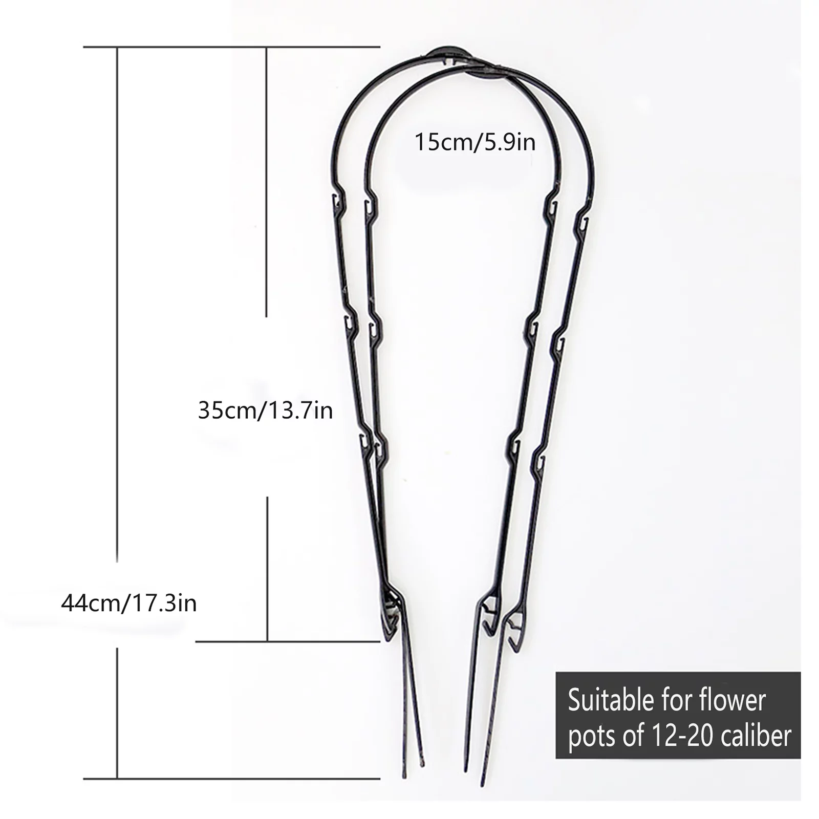 Huntermoon Plant Flower Stand Garden Trellis Waterproof Fencing Panels PP Black Trees Beans 6PCS Plastic Natural U-Hoops U-shaped