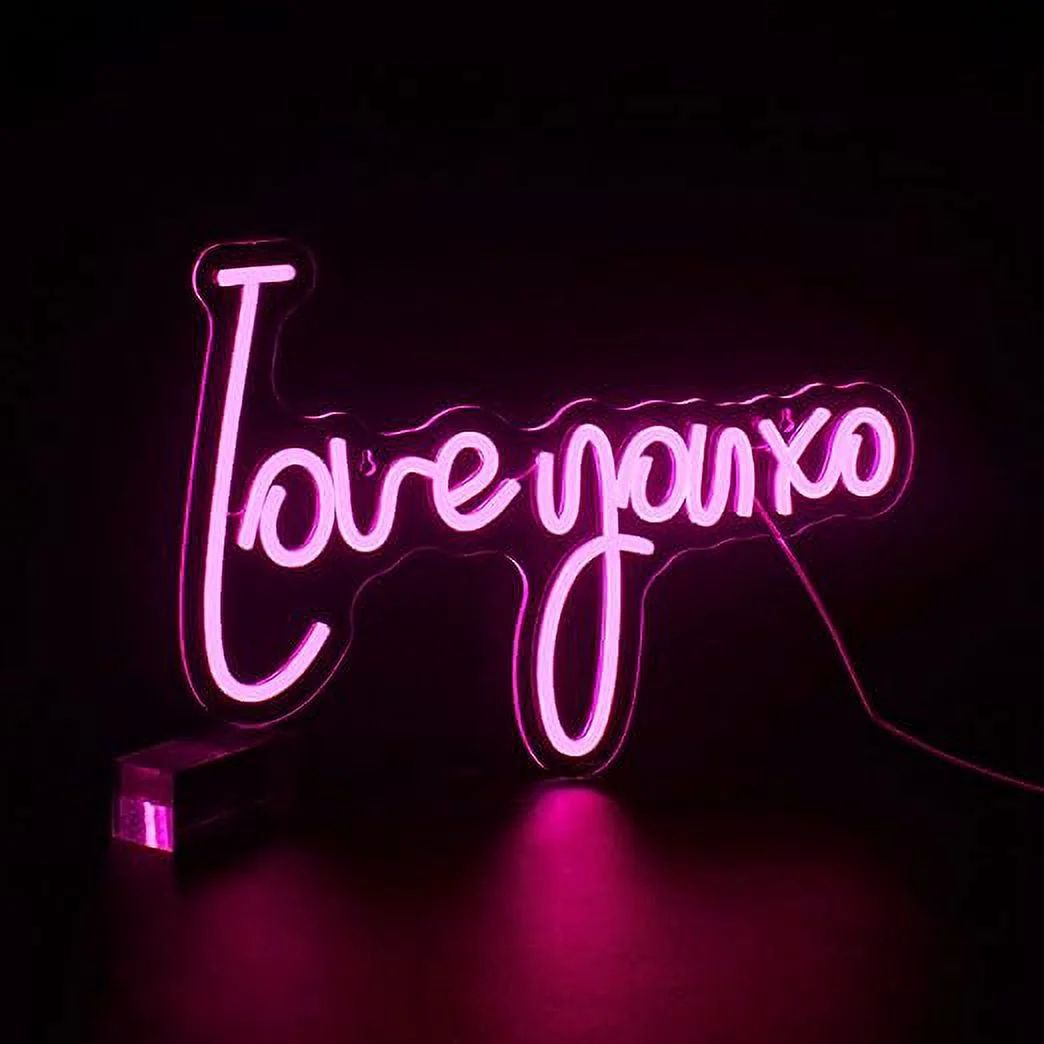 WX&YH Love You LED Neon Light Signs USB Power for Bedroom Home Men's Cave Bar Party Decoration