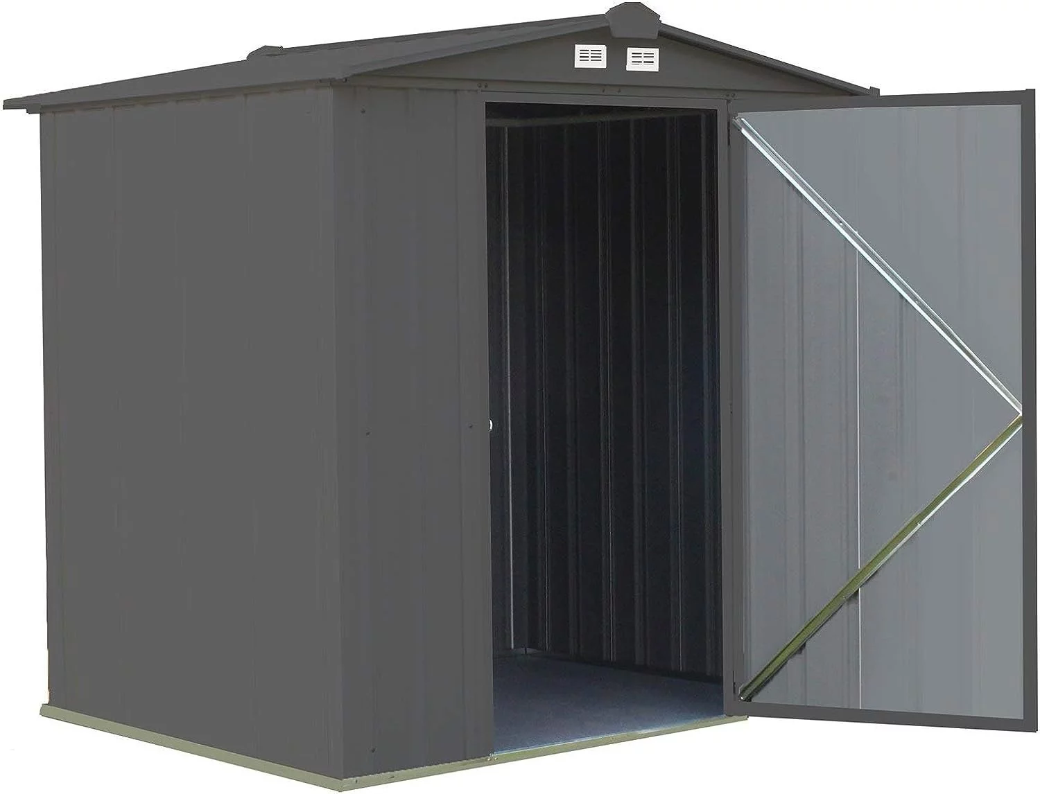 ARROW 6' x 5' EZEE Galvanized Steel Low Gable Shed Charcoal, Storage Shed with Peak Style Roof