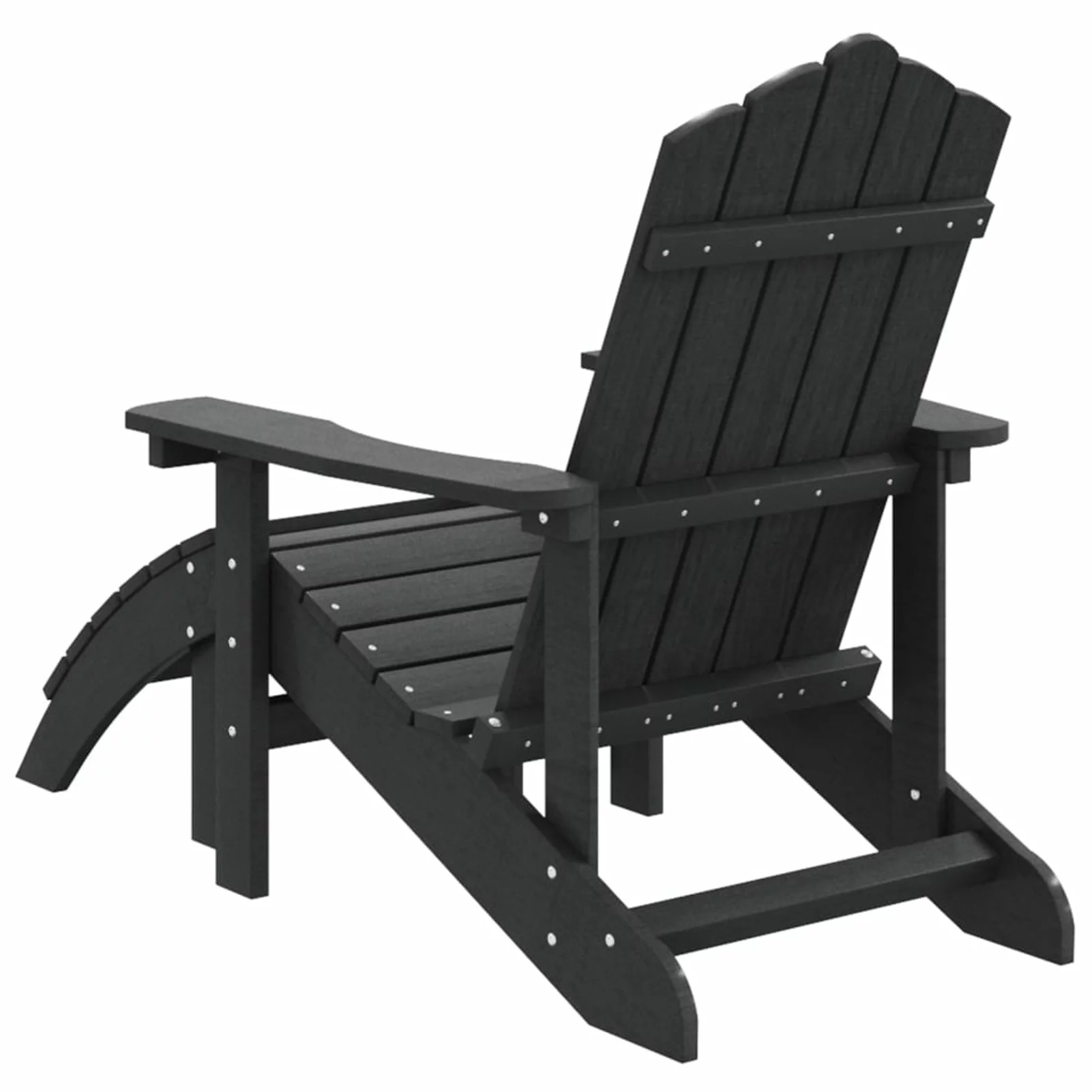 OWSOO Patio Adirondack Chair with Footstool HDPE Anthracite