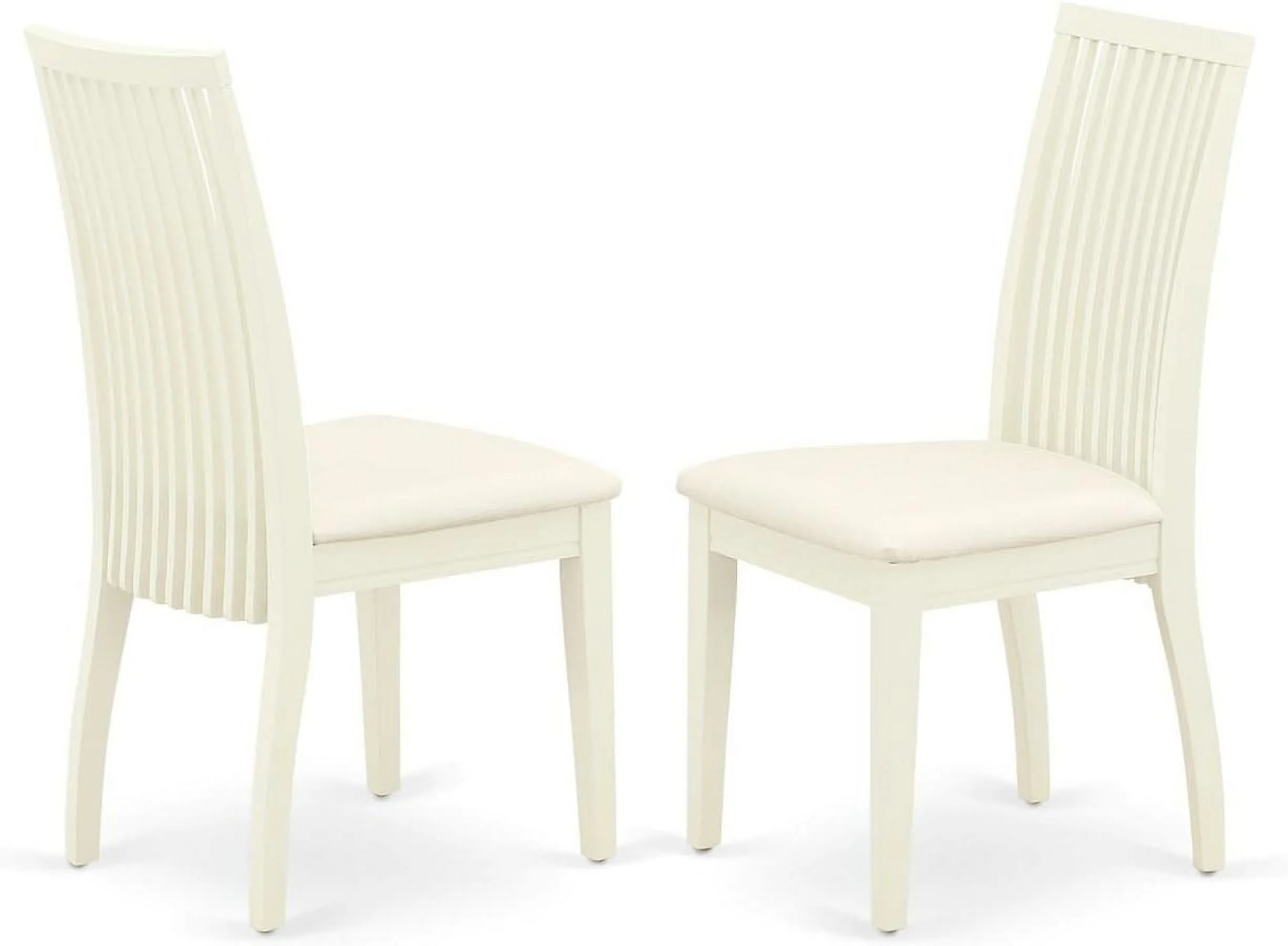 Ipswich Dining Chairs - Linen Fabric Upholstered Wood Chairs, Set Of 2, Linen White