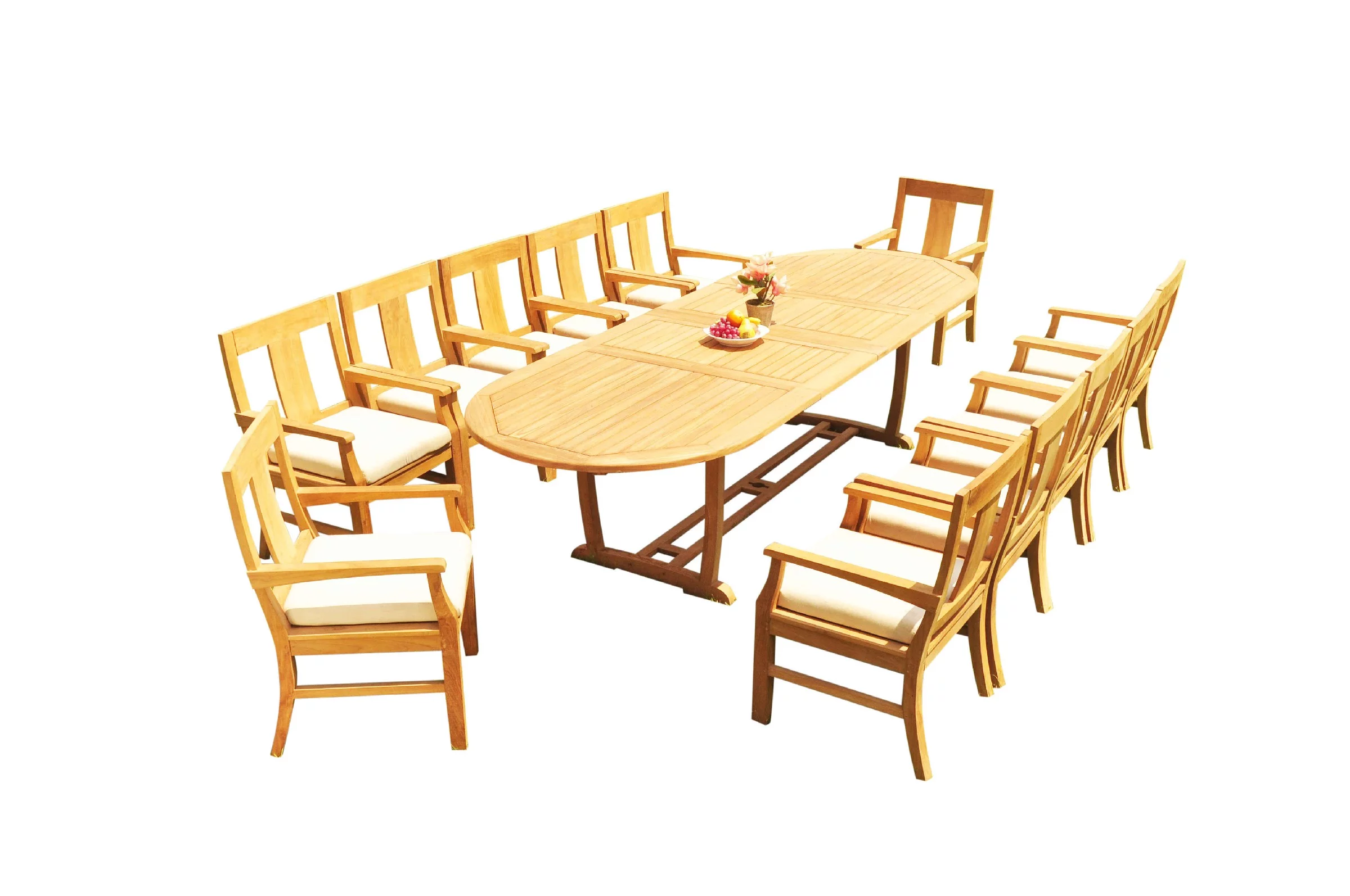 Grade-A Teak Dining Set: 12 Seater 13 Pc: 118