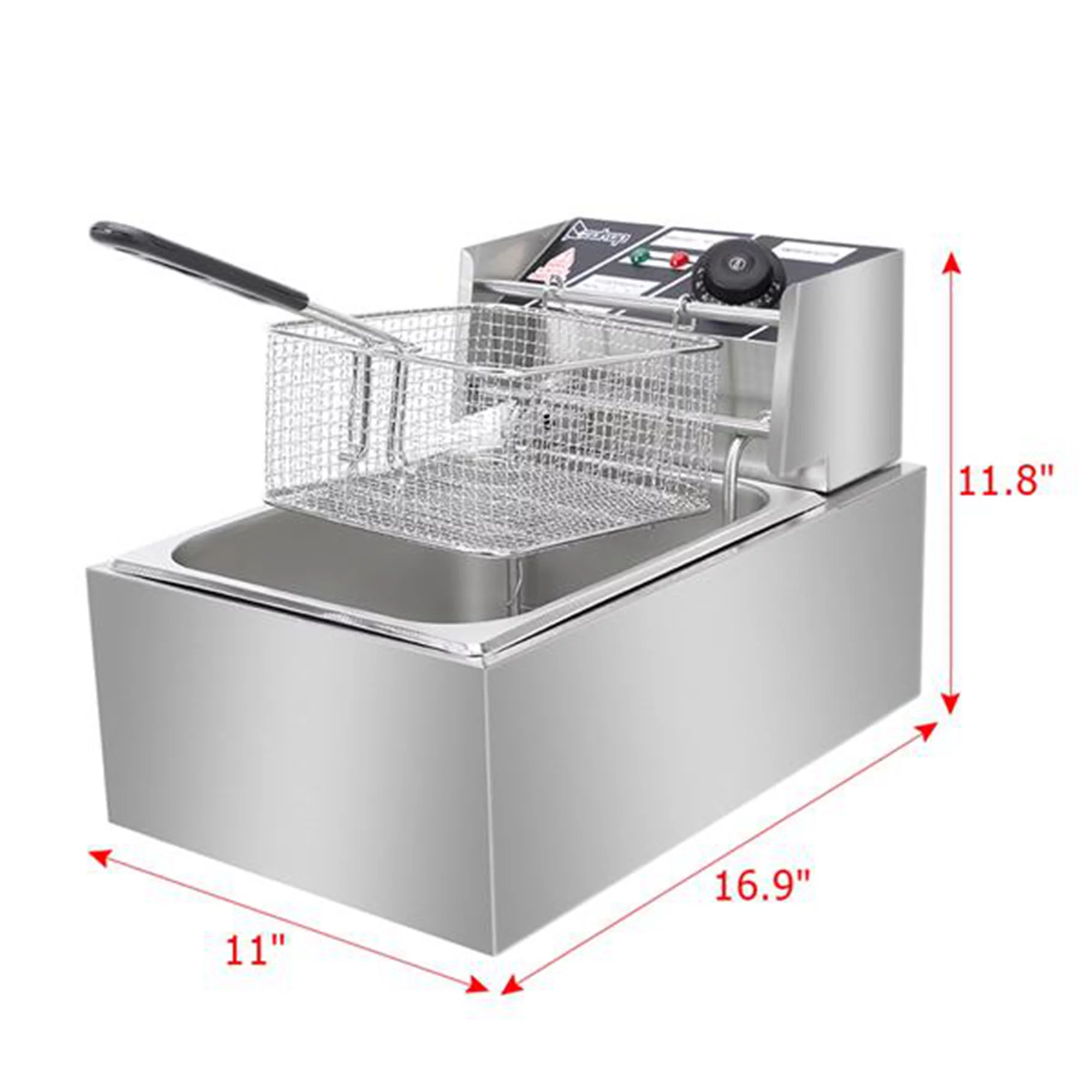 YOSHIKO 2500W 110V 6.3QT/6L  Tanks Electric Deep Fryer With  Basket