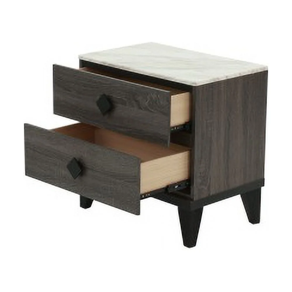 Nightstand In Dark Gray Oak (Rustic Accents)