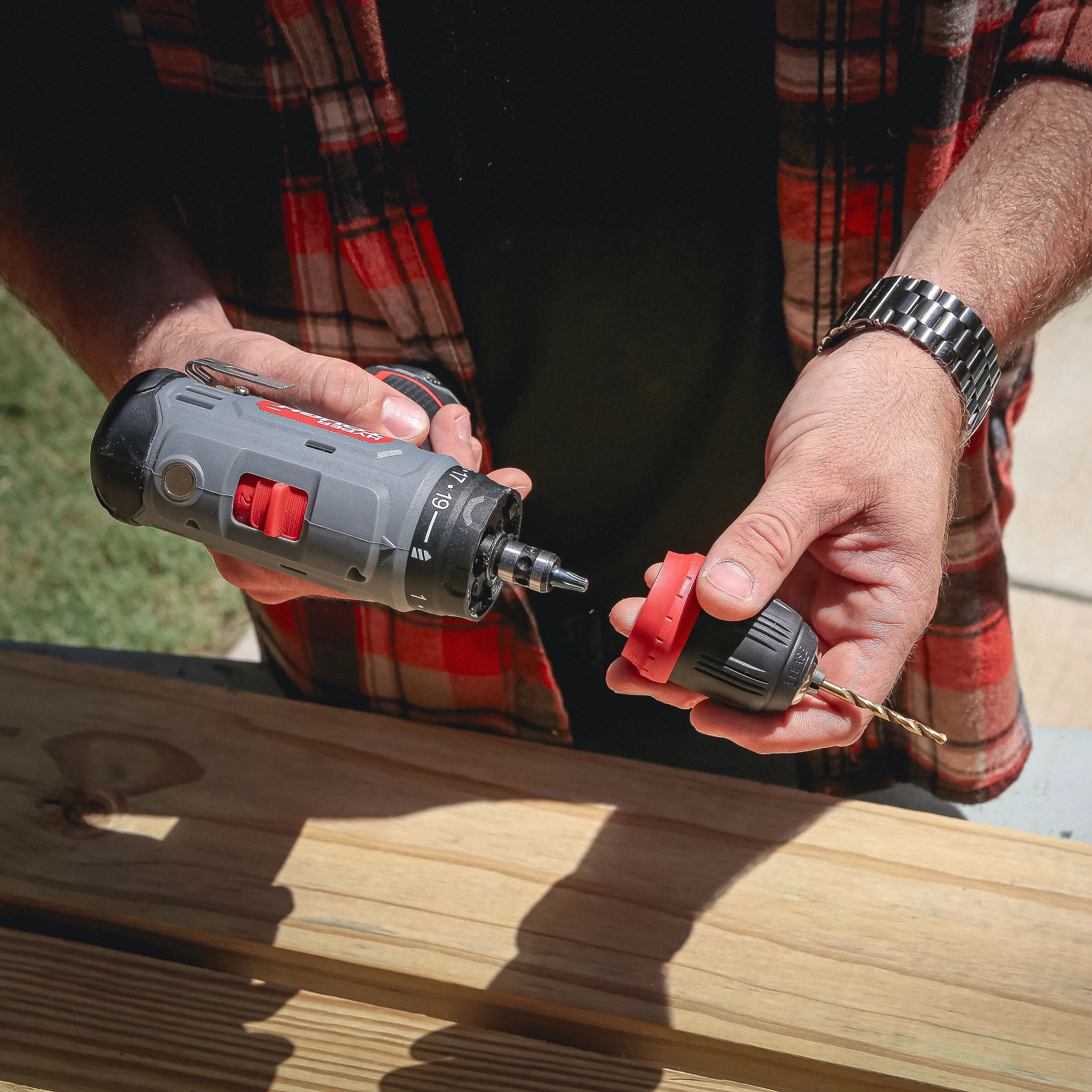 Hyper Tough 12V Max Lithium-Ion 3-in-1 Multi-Head Power Drill Set with 1.5Ah Battery and Charger, 80003