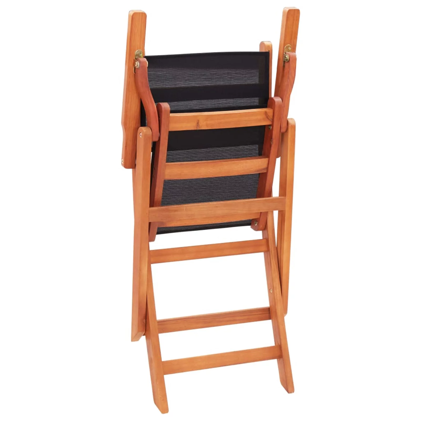 Suzicca Folding Patio Chairs 2 pcs Solid Eucalyptus Wood&Textilene