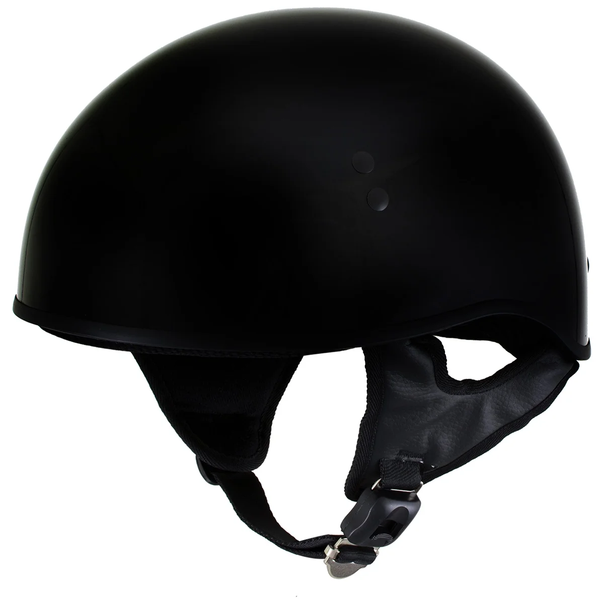 Hot Leathers HLD1002 'Gloss Black' Motorcycle DOT Approved Skull Cap Half Half Helmet for Men and Women Biker X-Large