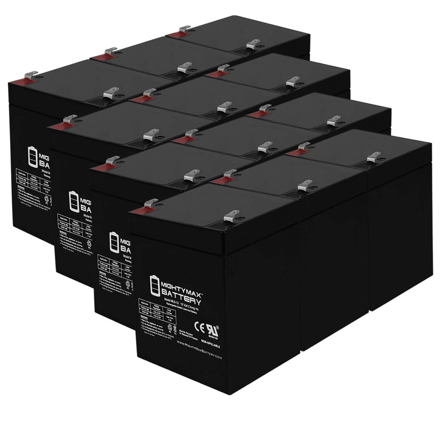 12V 5AH SLA Battery for Pach QC1FF Quantum Telephone Entry -12 Pack