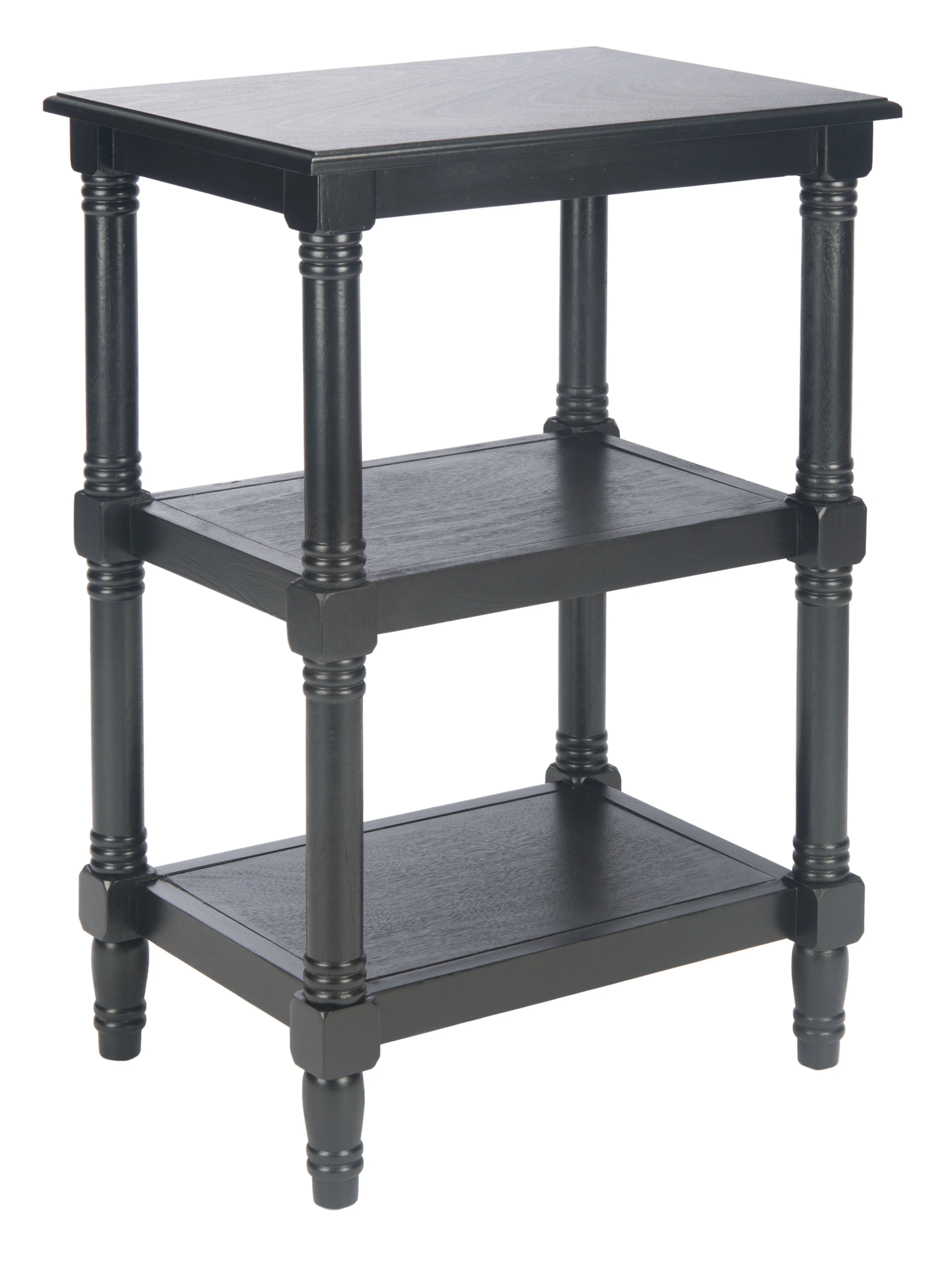 SAFAVIEH Cassie Amish Style Black Rectangle Wood End Table (19.8 in. W x 15 in. D x 30 in. H)