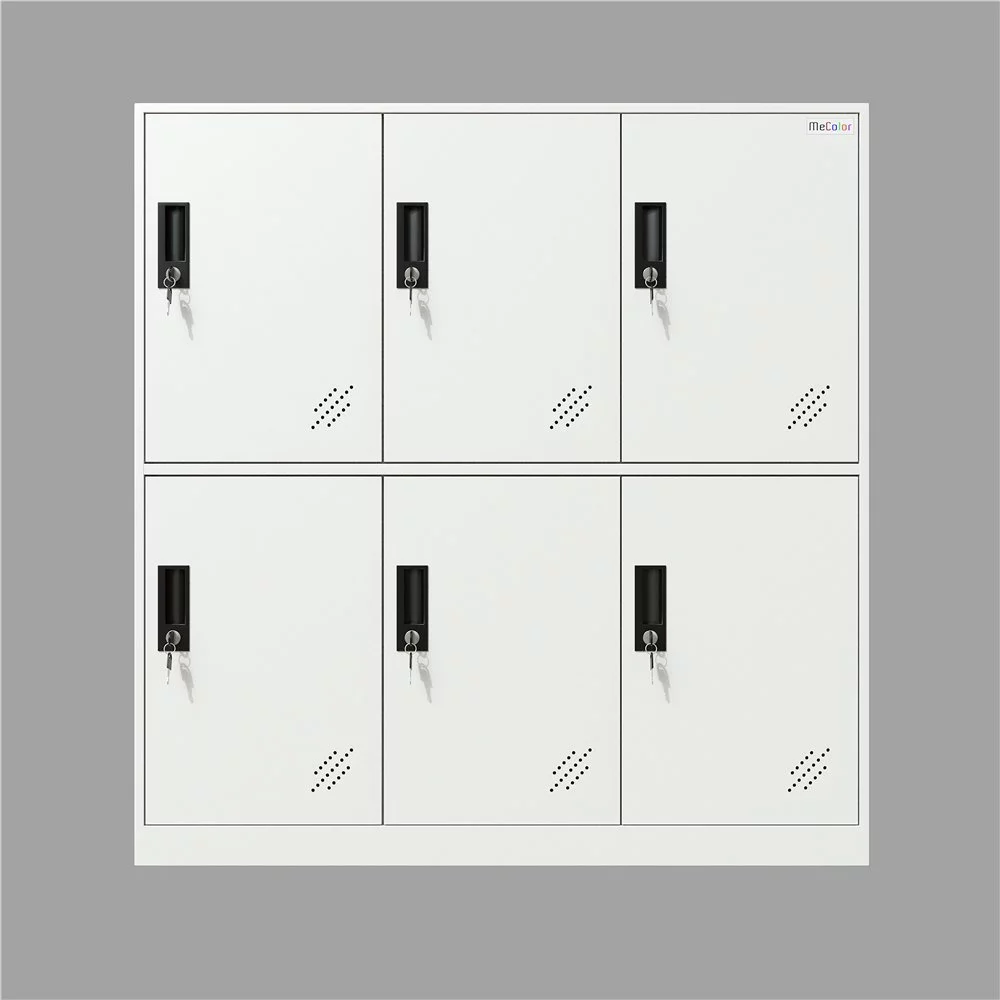 MECOLOR Metal Office and Home Storage Cabinet Locker with 6 Doors Thin Edge Beautiful Appearance