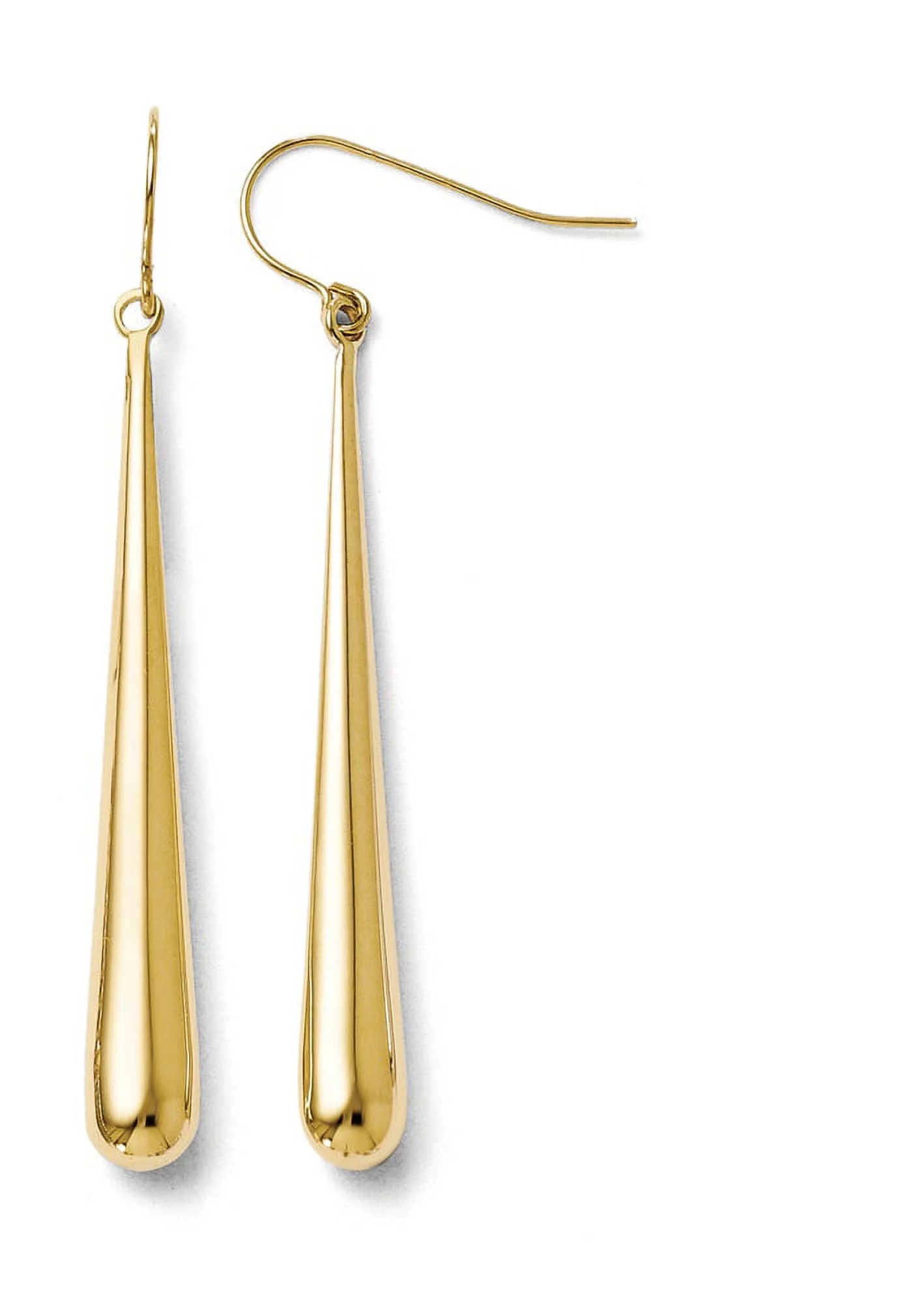 Primal Gold 14 Karat Yellow Gold Polished Shepherd Hook Earrings