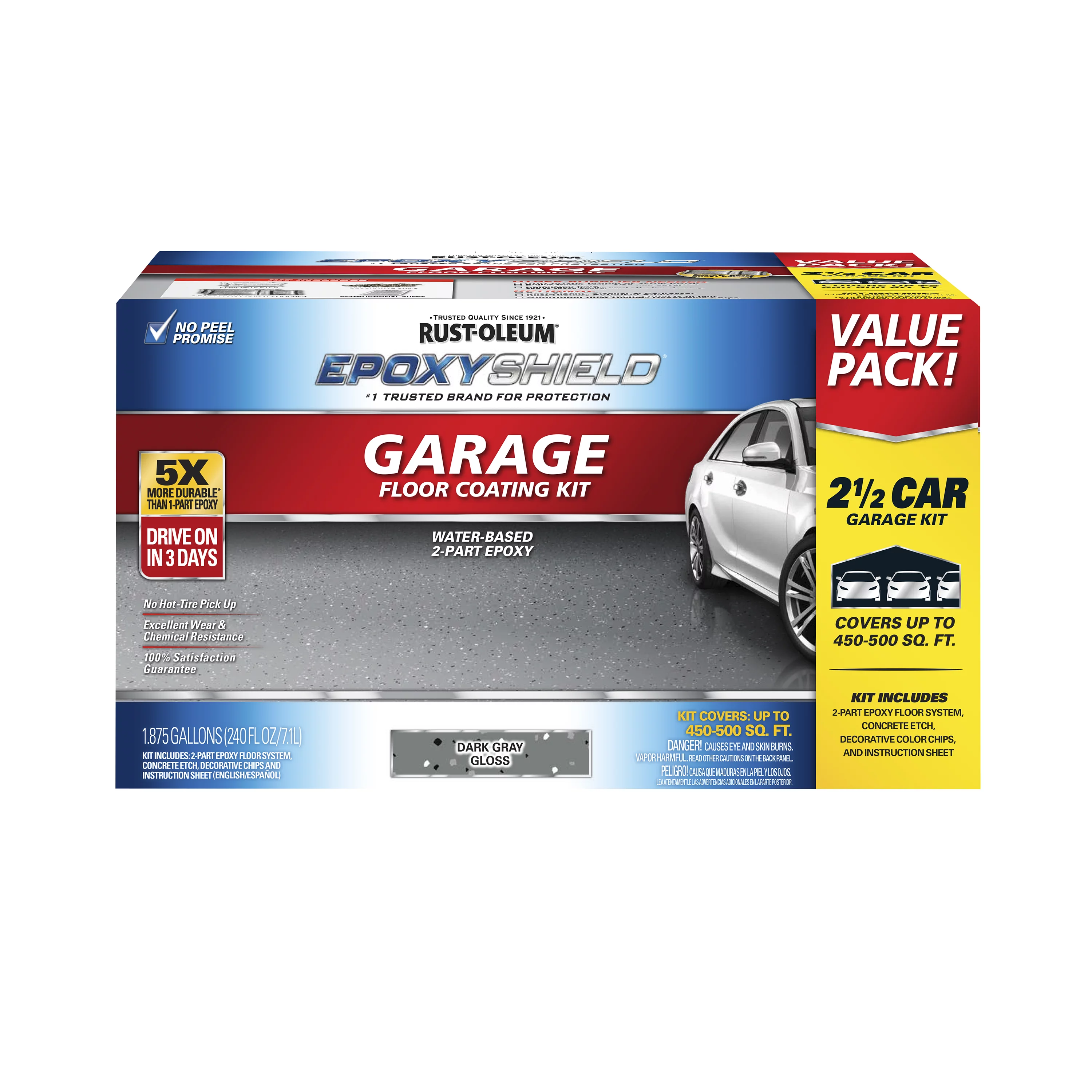 Rust-Oleum EpoxyShield 2.5 Car Garage Dark Gray, Kit