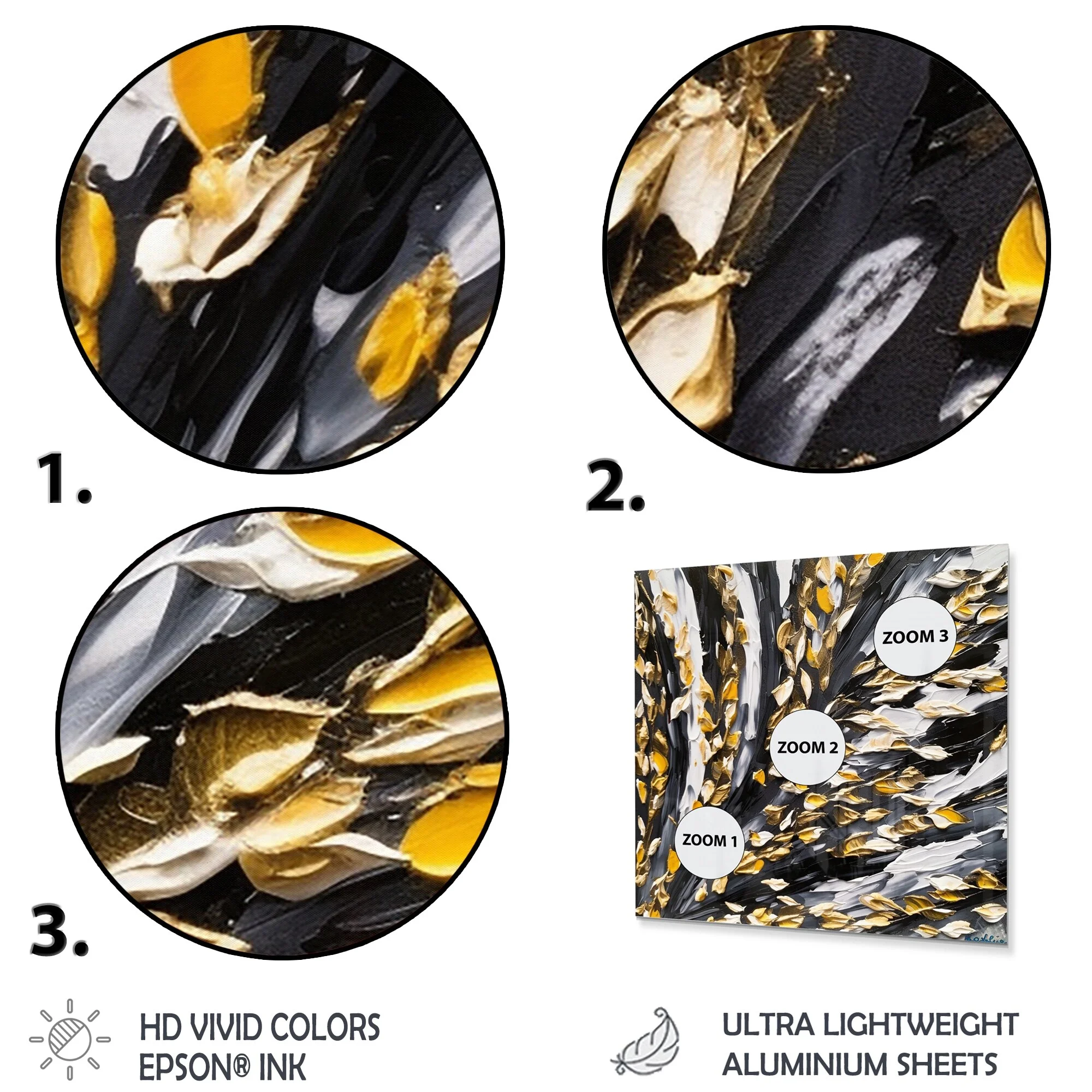 DESIGN ART Designart 'Golden Wave Reflections VII' Abstract Painting Metal Wall Art 36 in. wide x 36 in. high