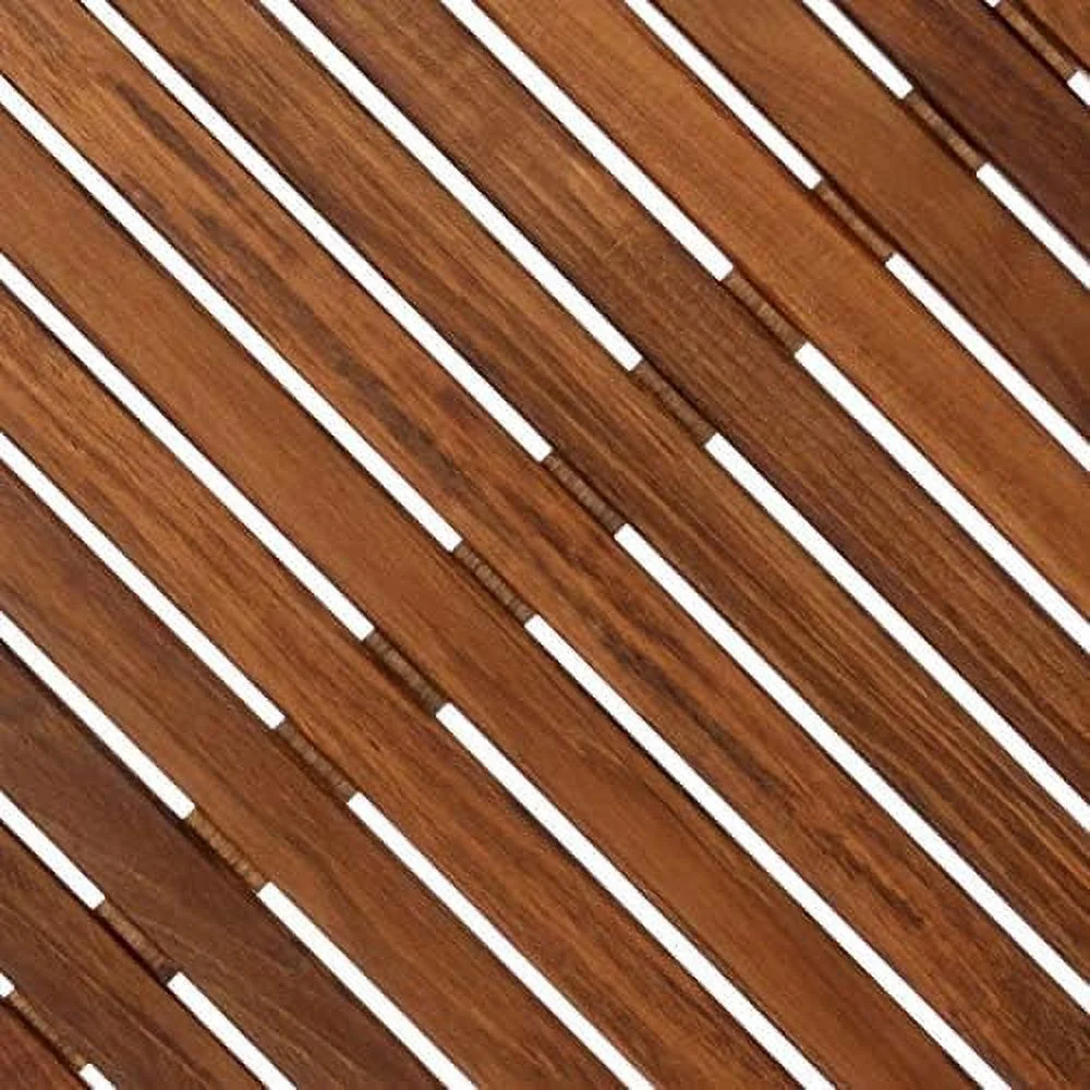 Erika Corner Shower Spa Mat In Solid Teak Wood And Oiled Finish, X-Large, 30
