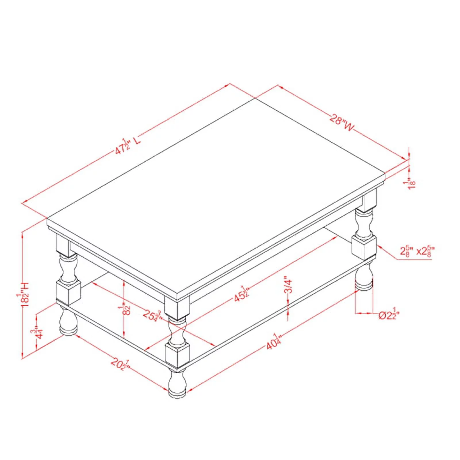 Furniture of America Neli Rustic Wood 1-Shelf Coffee Table in Black and Oak