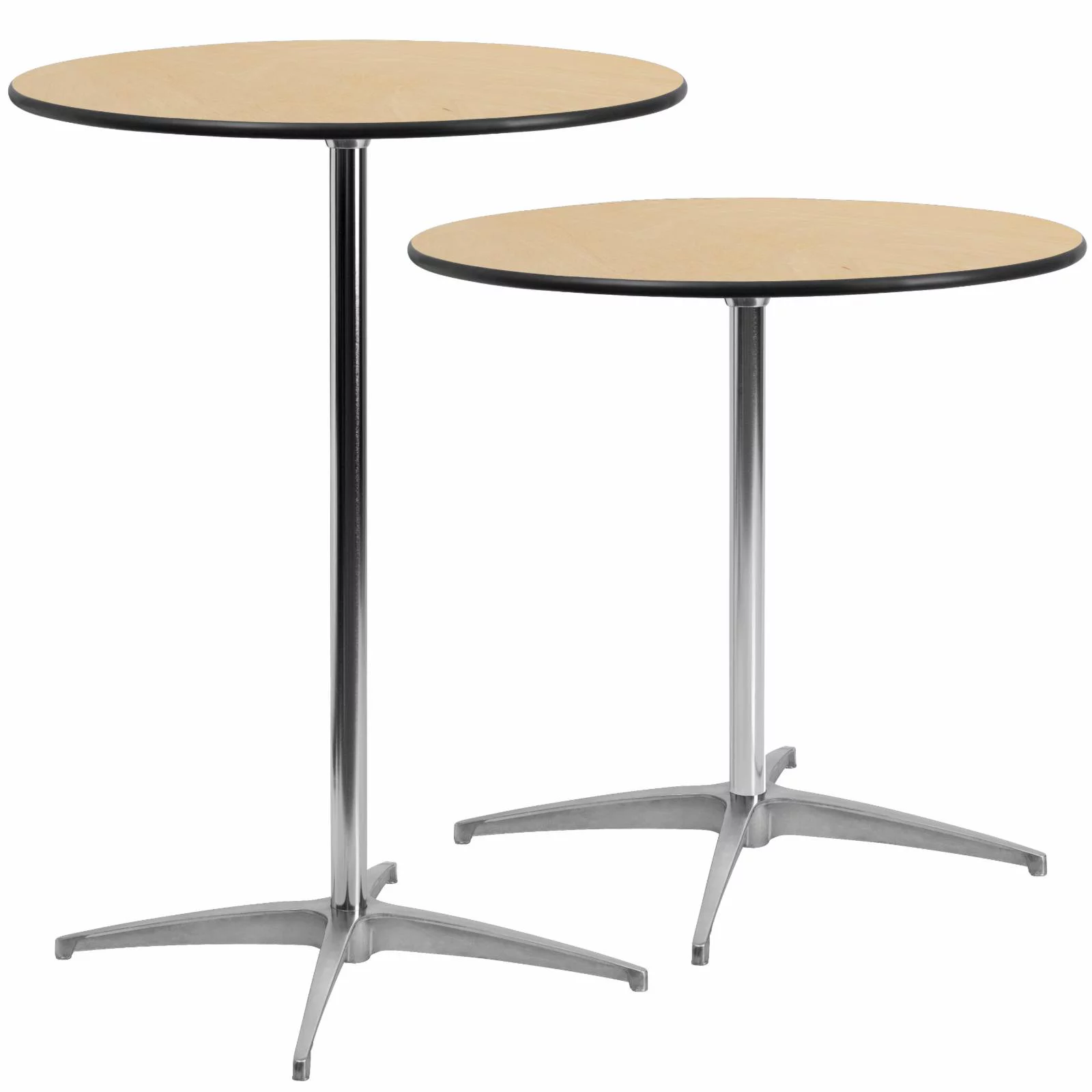 Flash Furniture Lars 30 in. Round Adjustable Height Wood and Metal Cocktail Table