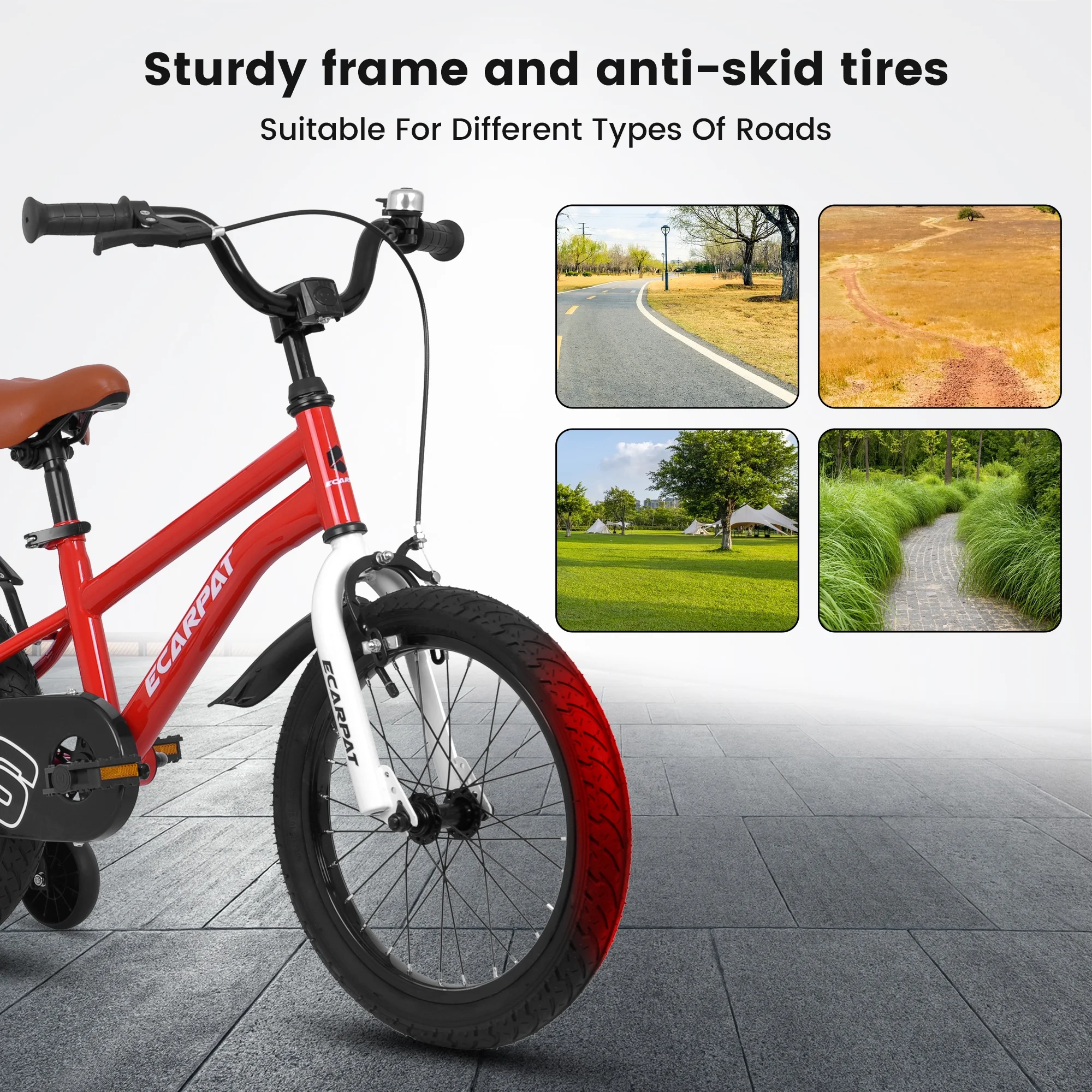 Kids Bike 16 inch for Boys & Girls with Training Wheels, Freestyle Kids' Bicycle with fender