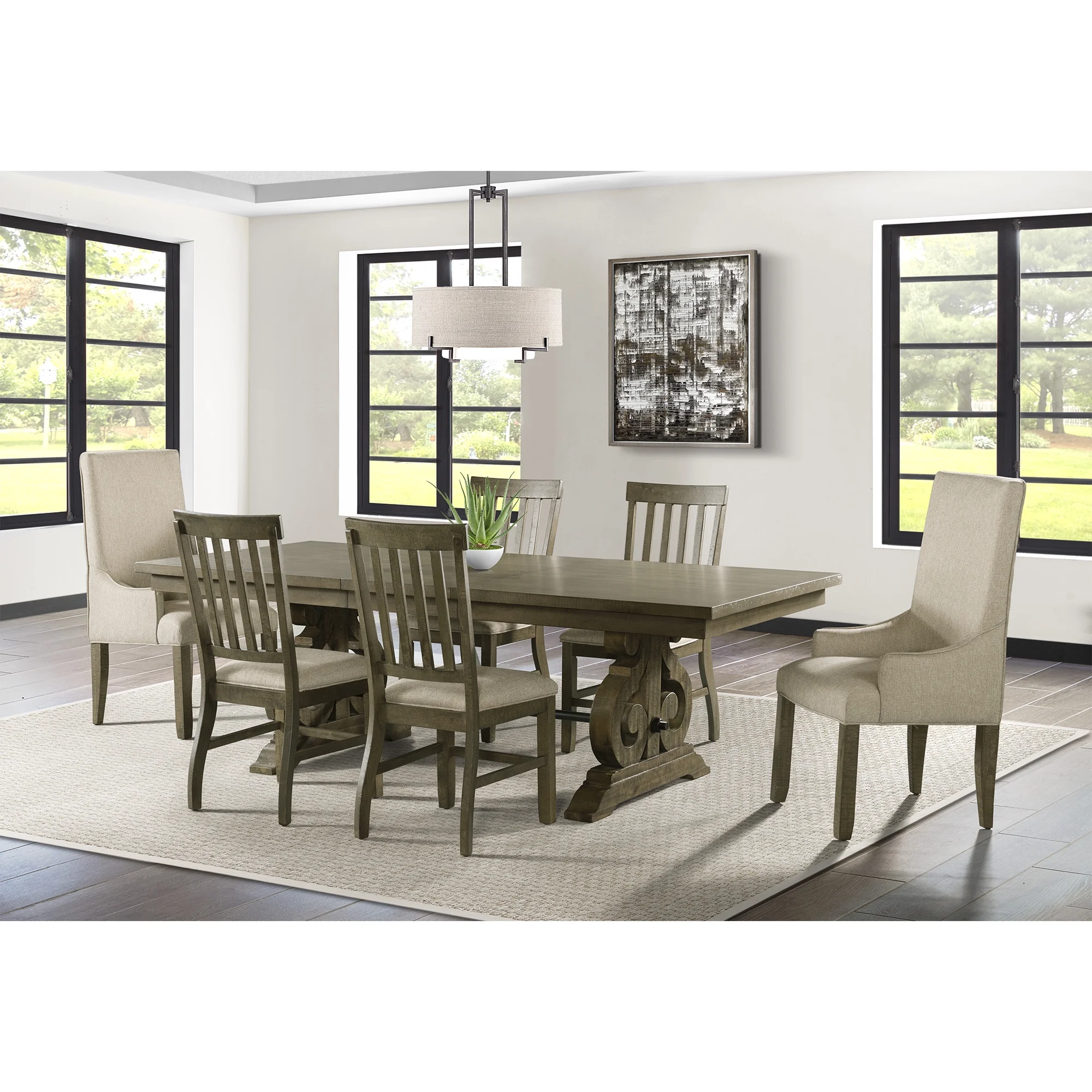 Picket House Furnishings Stanford 7PC Dining Set in Brown