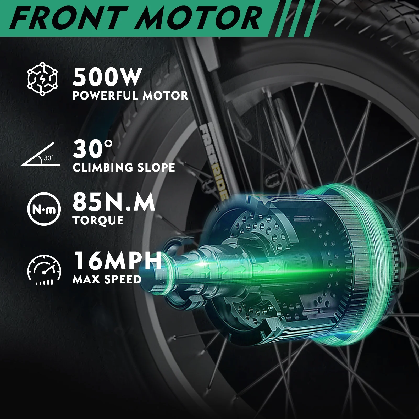 FICISOG Electric Bike for Adults, 500W Ebike with 48V 14.5Ah Removable Lithium Battery, 20