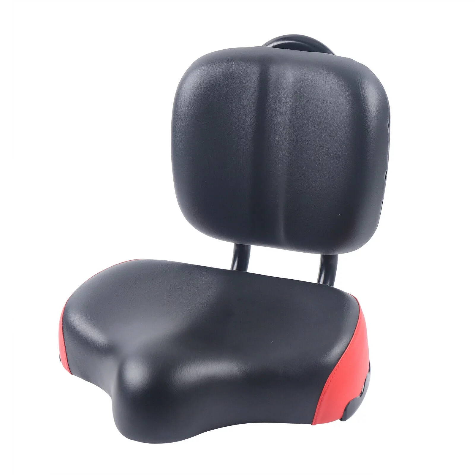 CNCEST Bicycle Saddle Bike Seat Cushion Cycling Seat Cushion Bike Bicycle Tricycle Saddle Seat Wide Soft with Backrest Black&Red