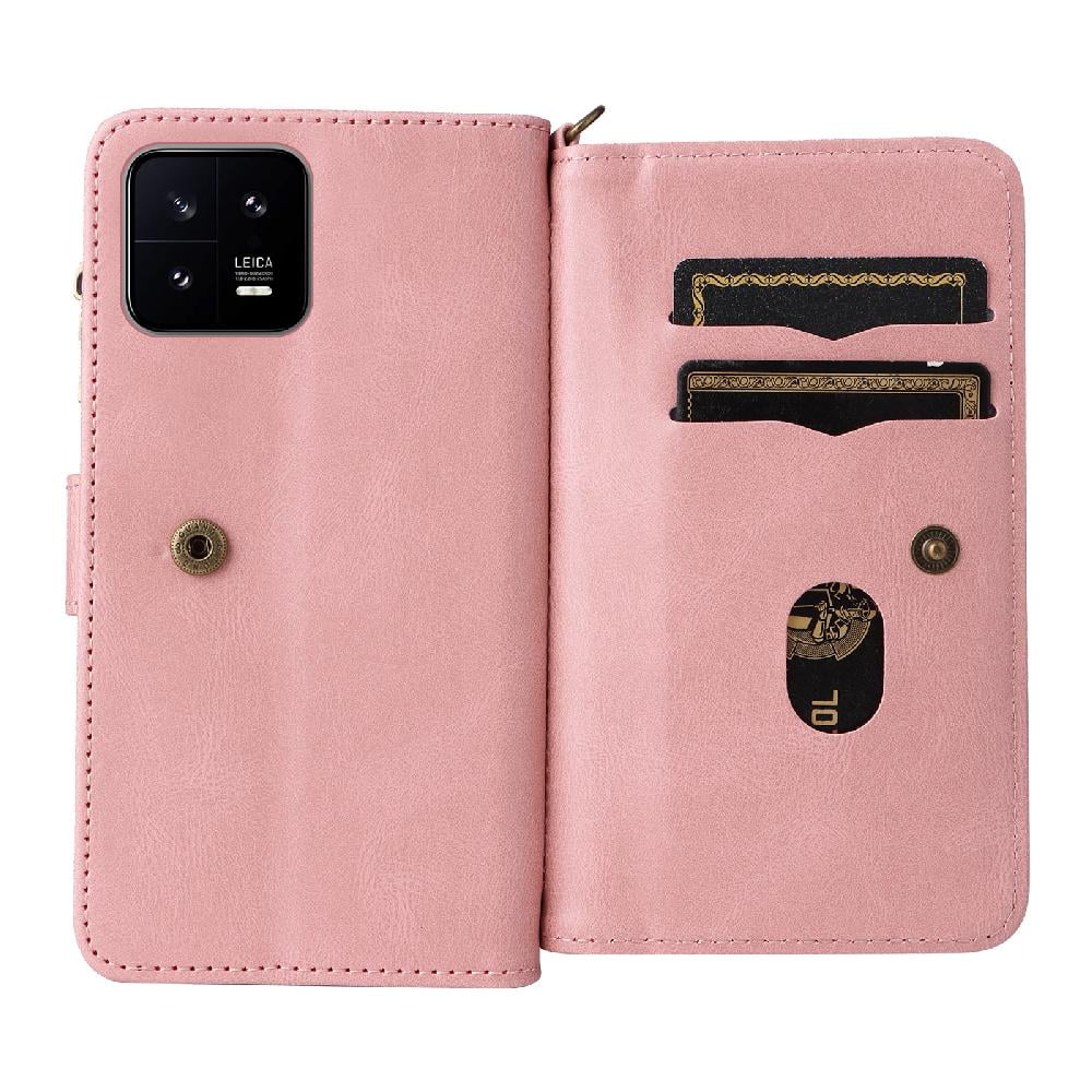 Case for Xiaomi Mi 13 Phone Case With Card Slot Stand Fifteen Card Slots Zipper Poket PU Leather Magnetic Closure