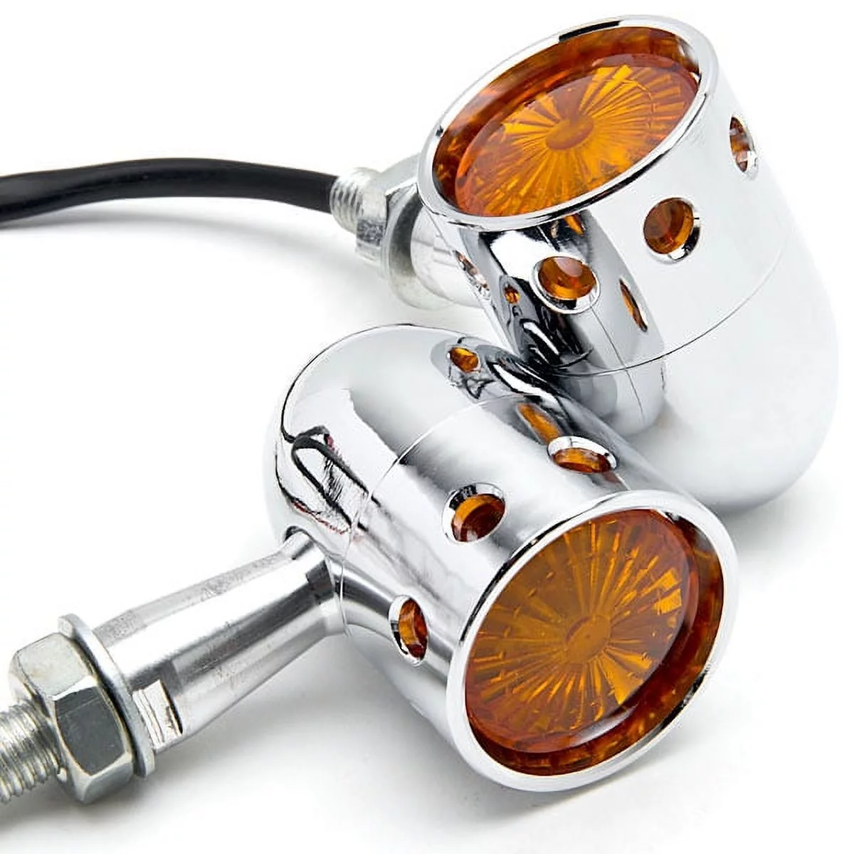 Krator 2pcs Chrome Motorcycle Turn Signals Blinker Lights Compatible with Suzuki Savage LS 650