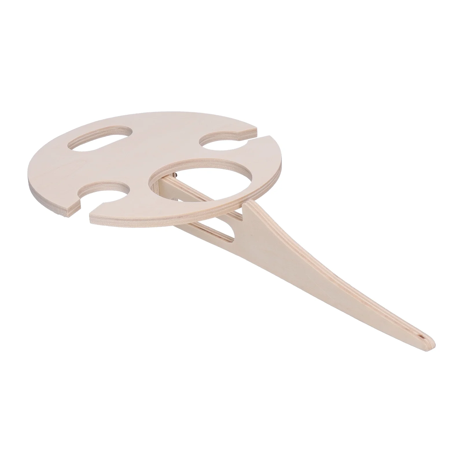 Verdant Touch Outdoor Wine Table Outdoor Picnic Table Portable Folding Wine Glass Holder Rack Wooden Table for Camping TravelRound Table