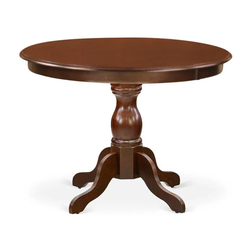 East West Furniture Eden Wood Dining Table with Pedestal Legs in Mahogany