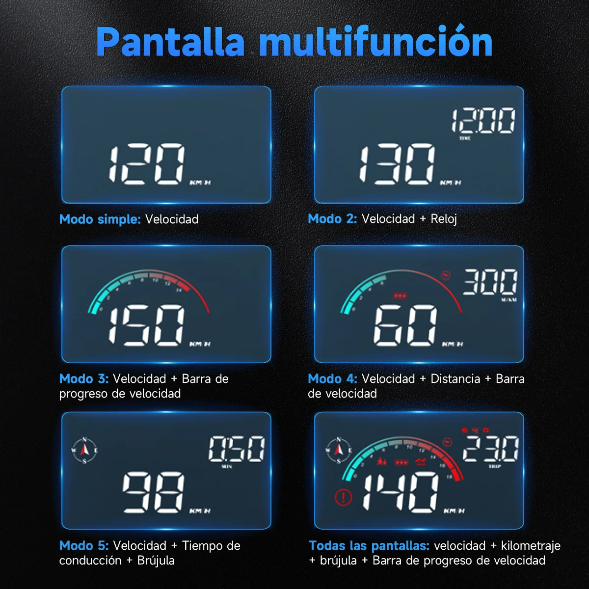 ANCEL M22 Auto HUD Head up Display mph/km Geschwindigkeit Anzeige Alarm LCD DE