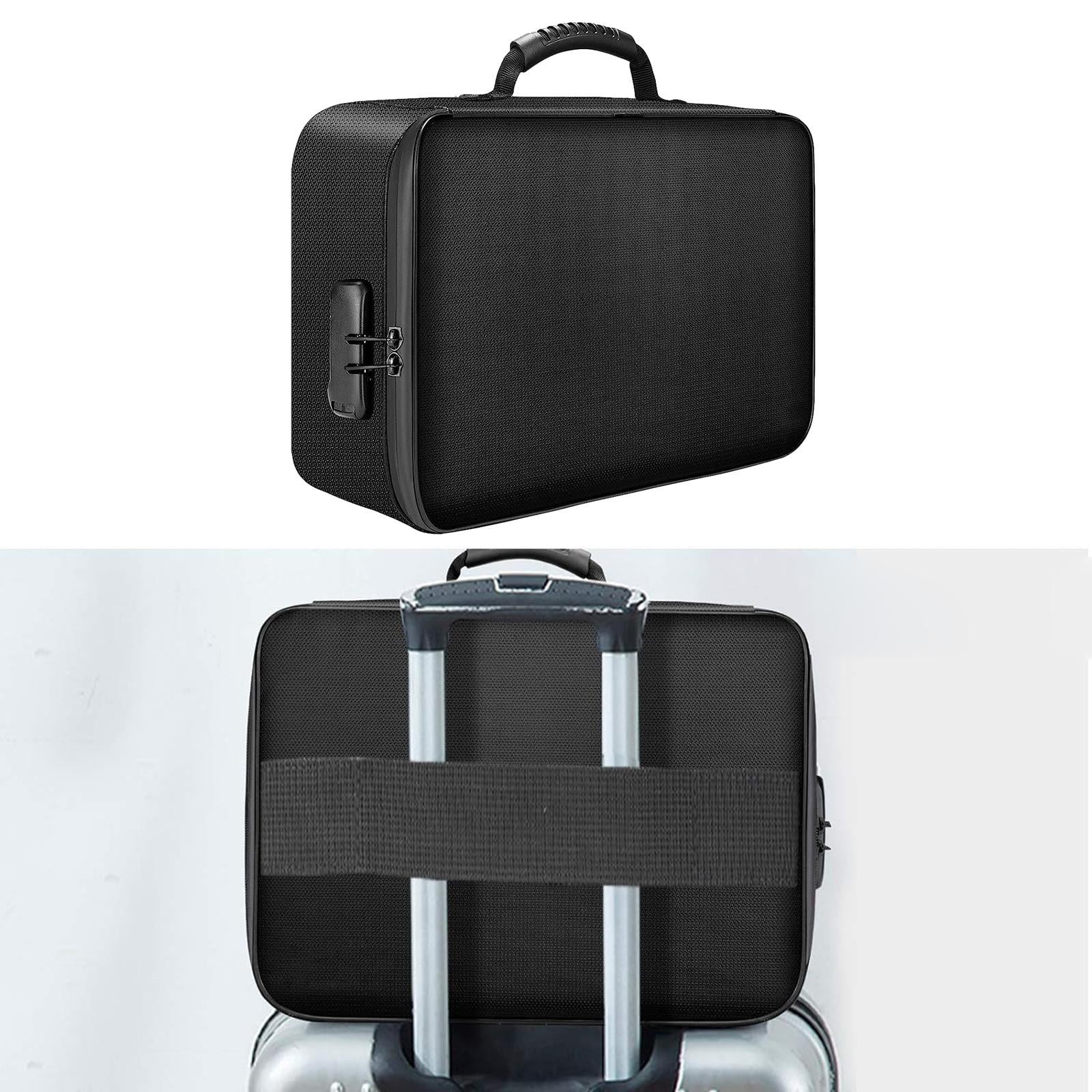 GUOOL Fireproof Document Bag Document Organizer Portable with Lock Durable Multi Layer Card Case Travel File Bag for Passports Home