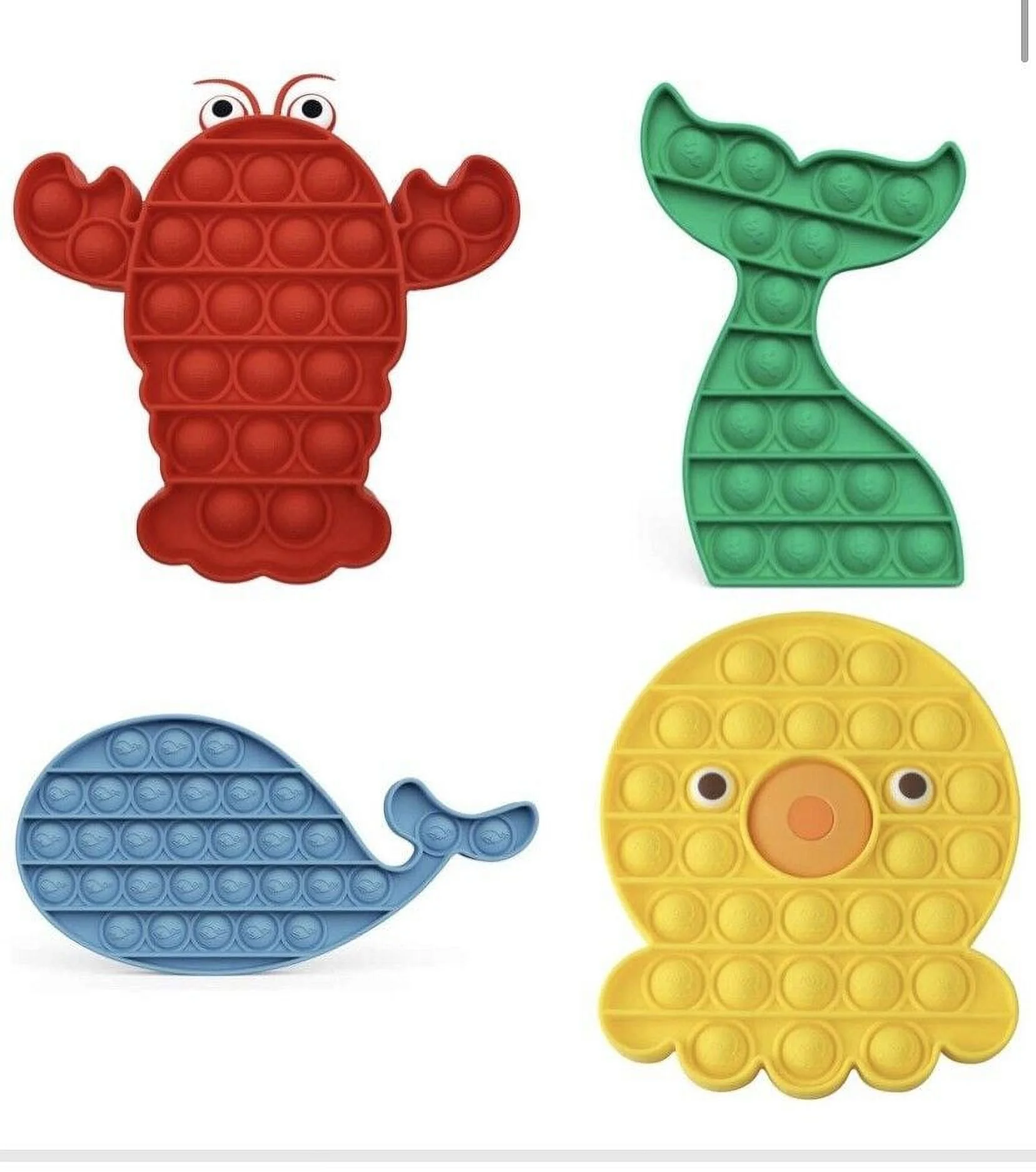 4 pc Sea Theme Fidget Popper Sensory Toy Set