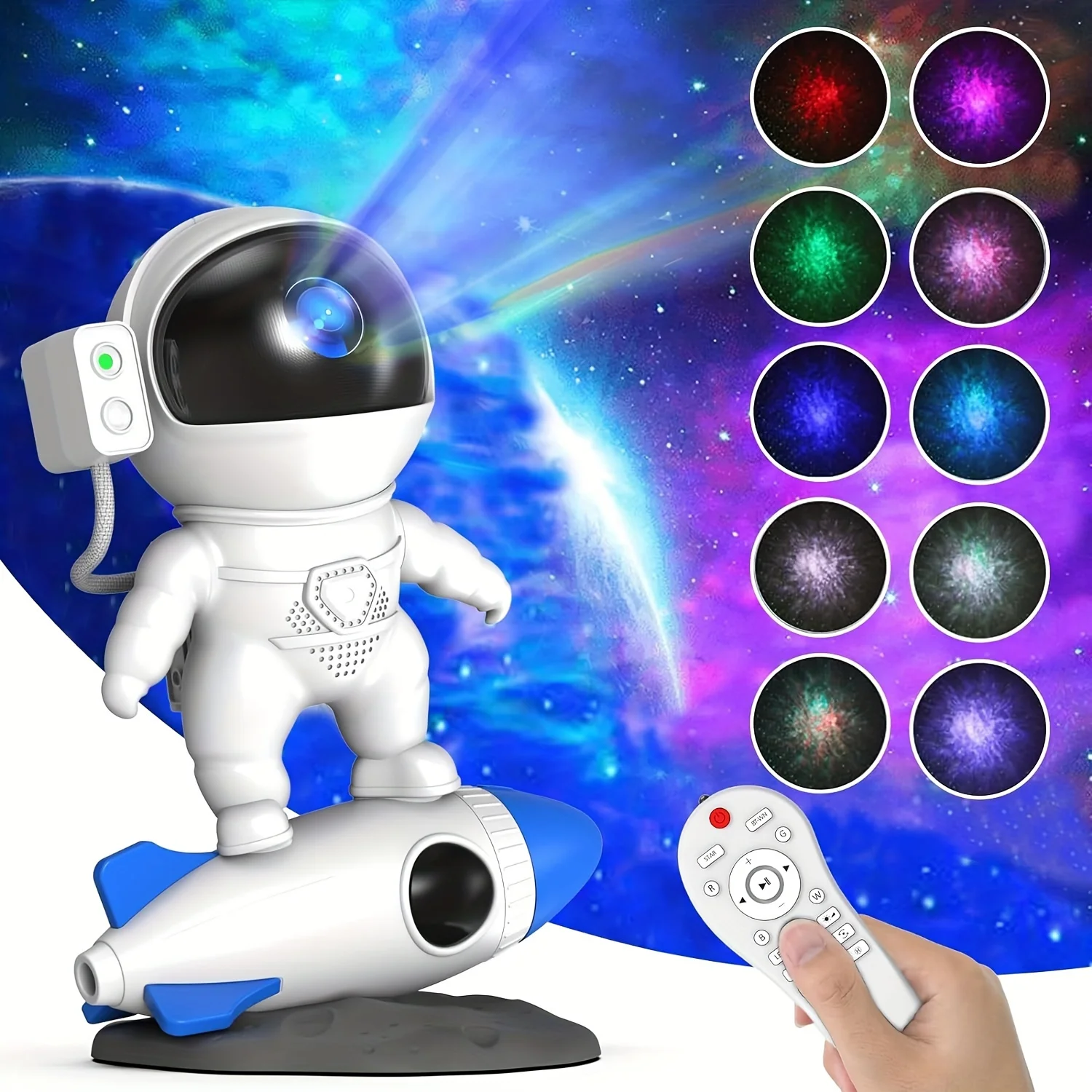 Yuan sheng xi Astronaut Star Galaxy Projector Light, 360° Rotation Magnetic Head Starry Night Light Projector - Bedroom & Home Party Ceiling Decor, Holiday Gifts, Halloween, Home Festival