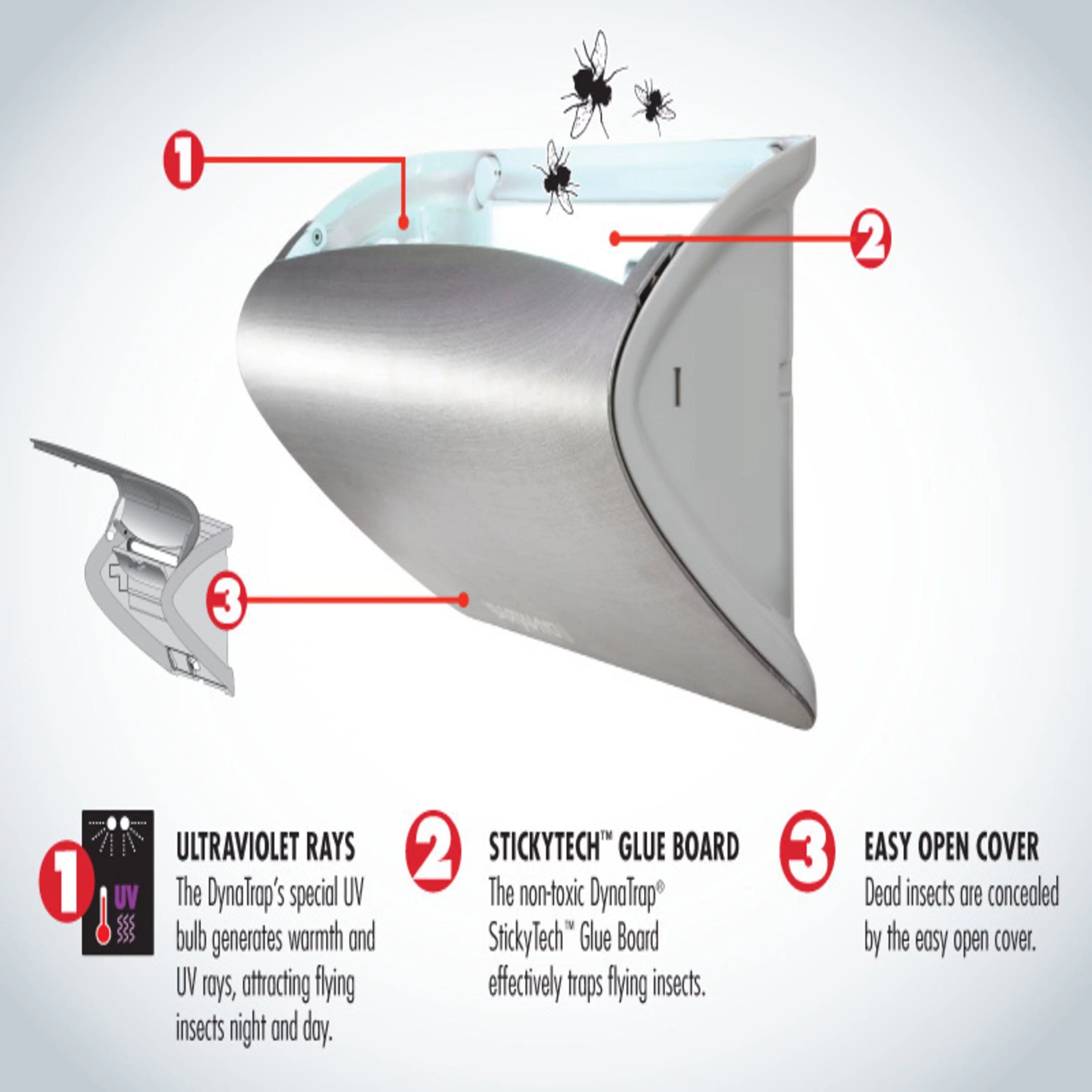 DynaTrap Silver Wall Mount Indoor Insect Trap - 600 sq. ft. Coverage