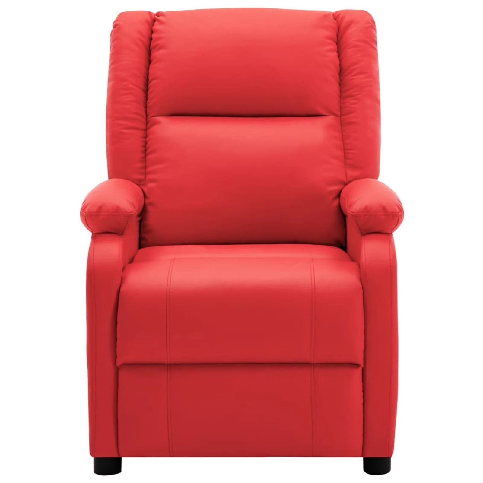 Massage Recliner Red Faux Leather