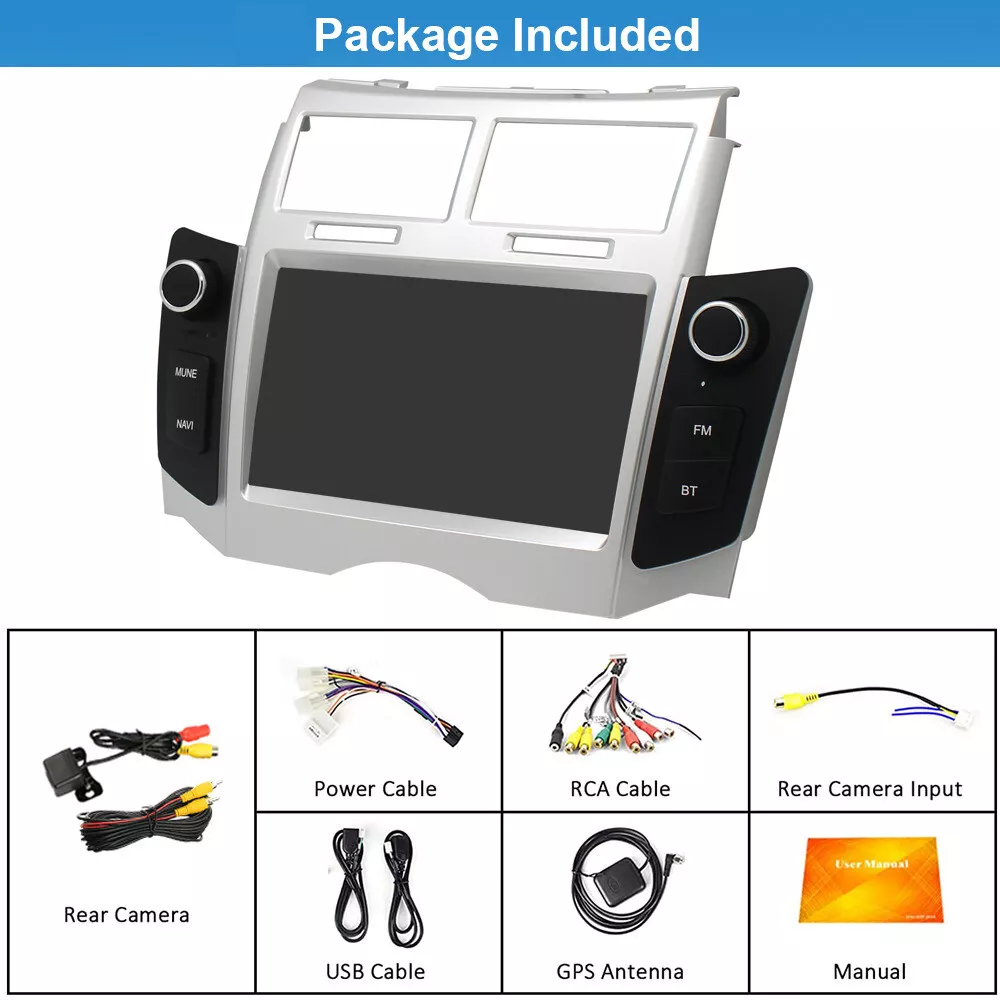Car Stereo Player Carplay Radio GPS Navigation For Toyota Yaris 2005-2012