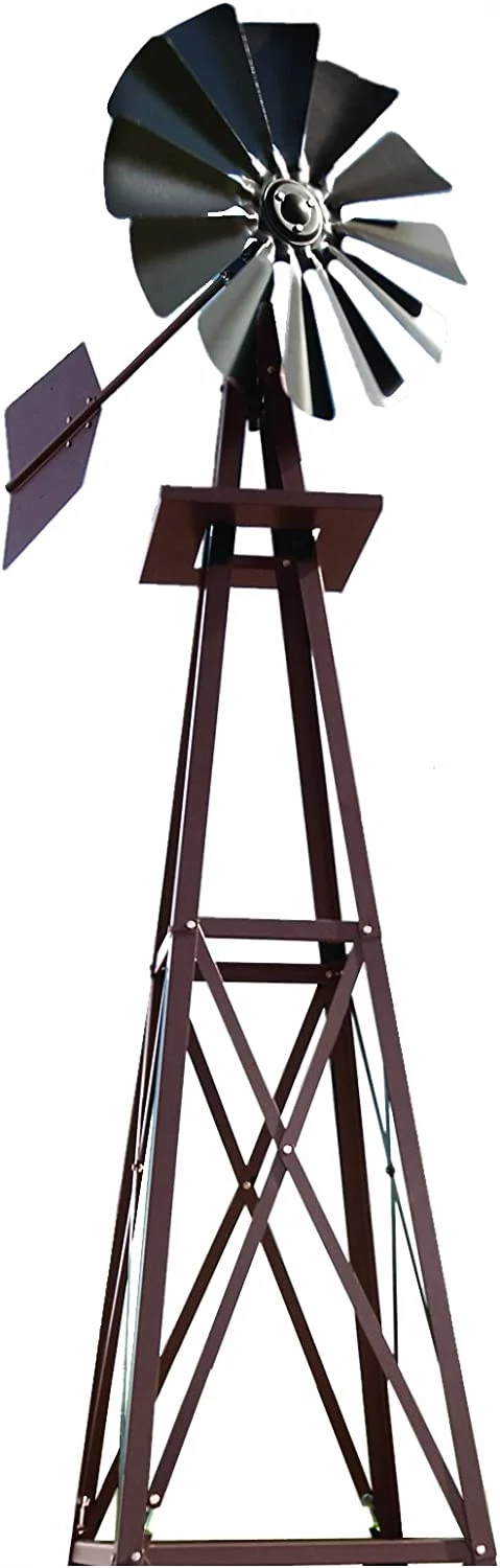 Decorative Bronze Powder Coated Metal Backyard Windmill