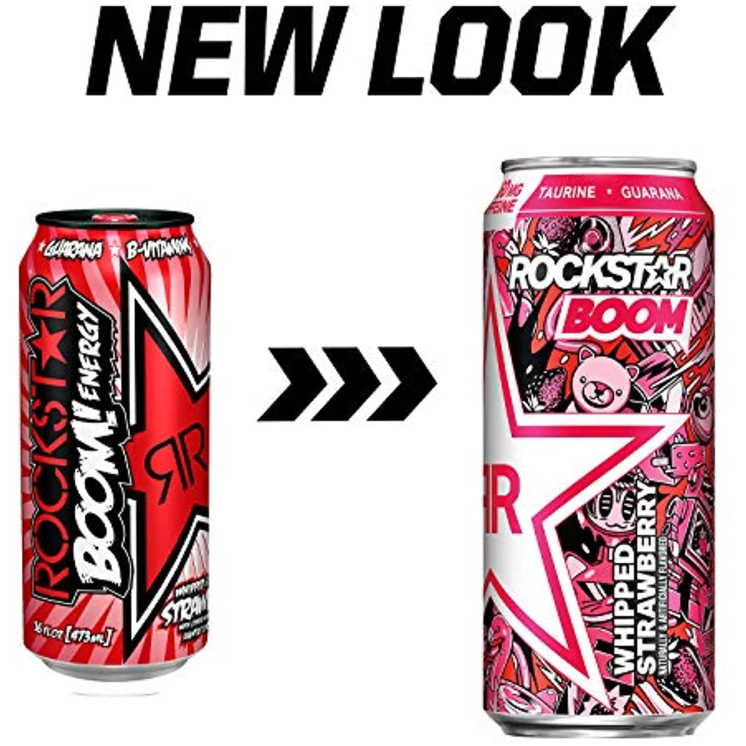 Rockstar Boom Energy Variety- Whipped Orange And Whipped Strawberry - 16 Ounce (Pack Of 12)