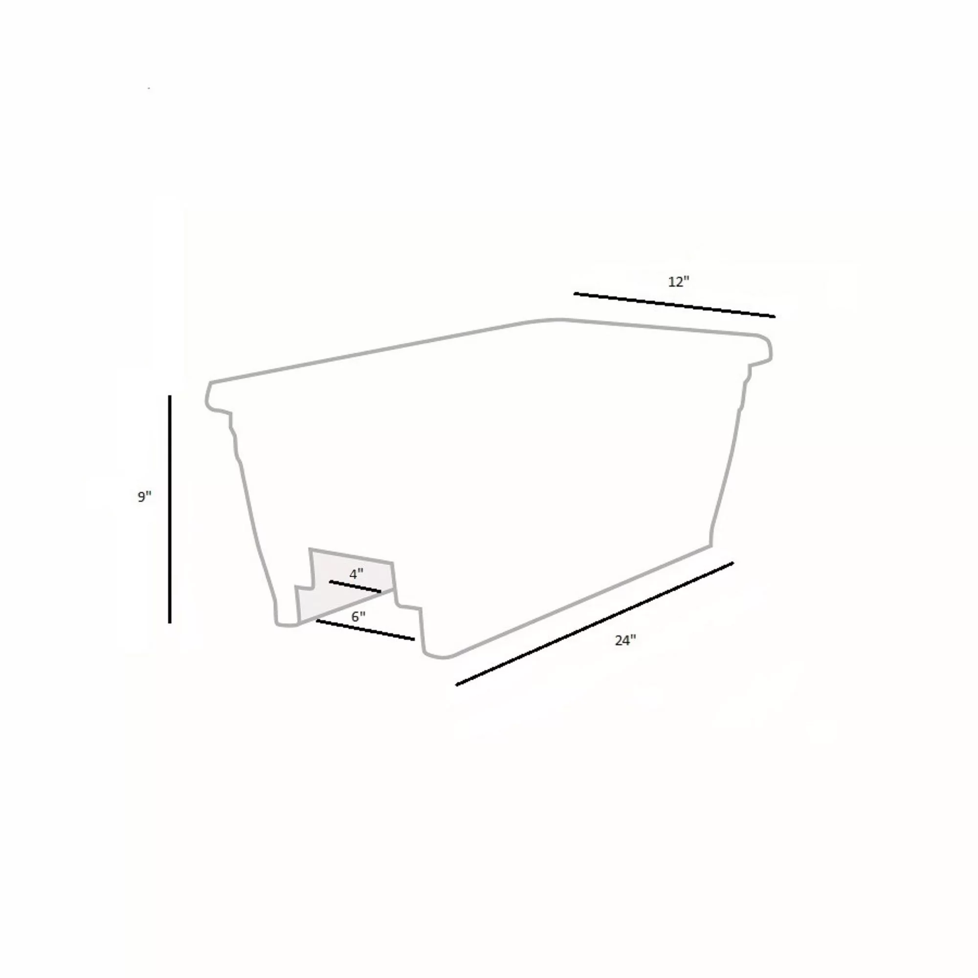 HC Companies Heavy Duty 24 In Plastic Deck Rail Box Planter, White (3 Pack)