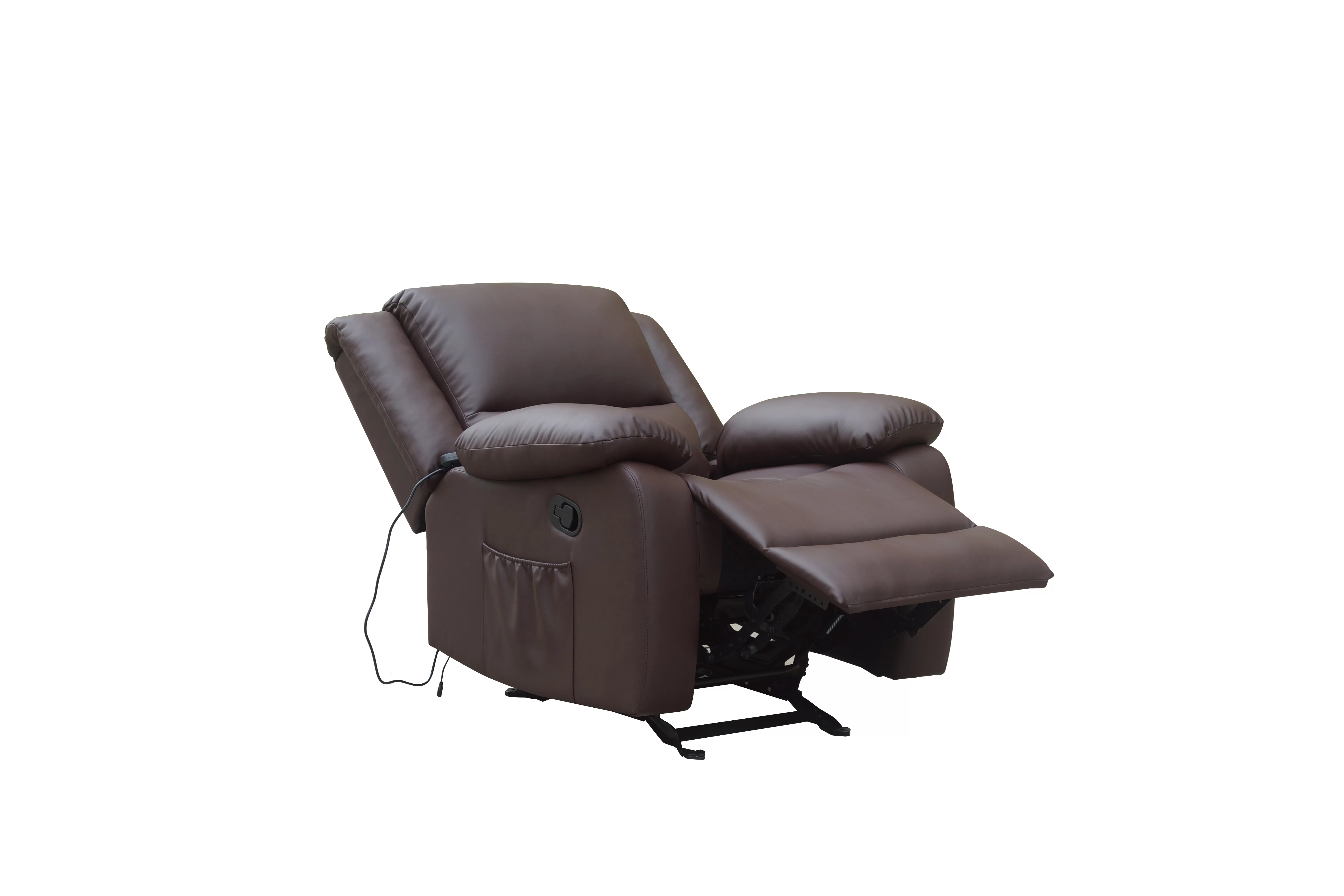 Ella Rhae Rocker Recliner with Massage, Heat and USB charging port, Brown