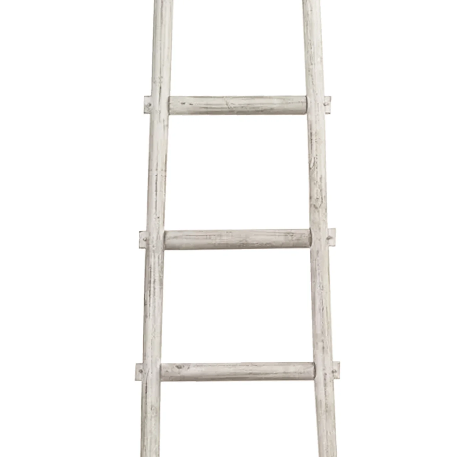 Benjara Transitional Style Wooden Decor Ladder with 5 Steps, White