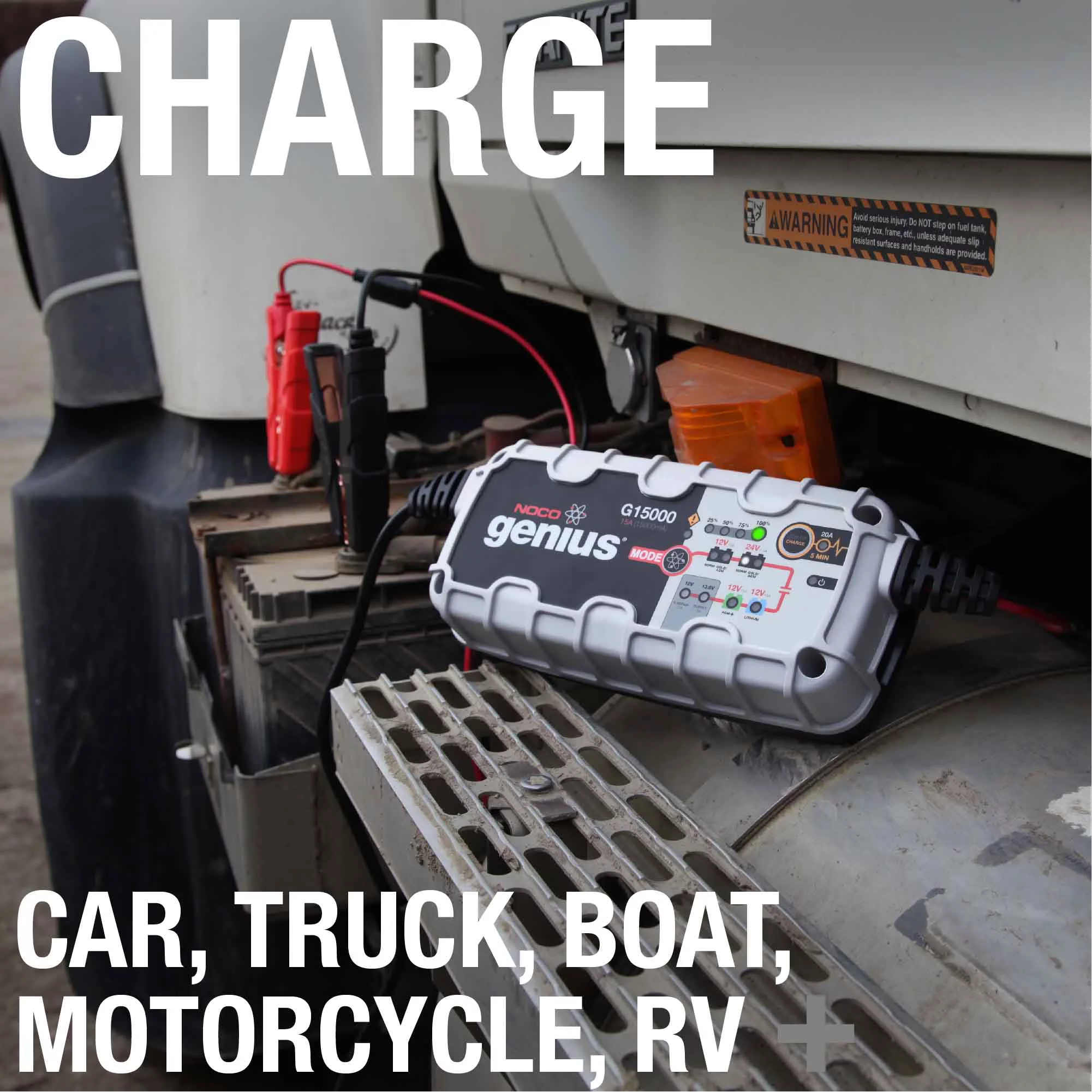 NOCO Genius G15000 12V/24V 15 Amp Pro-Series Battery Charger and Maintainer