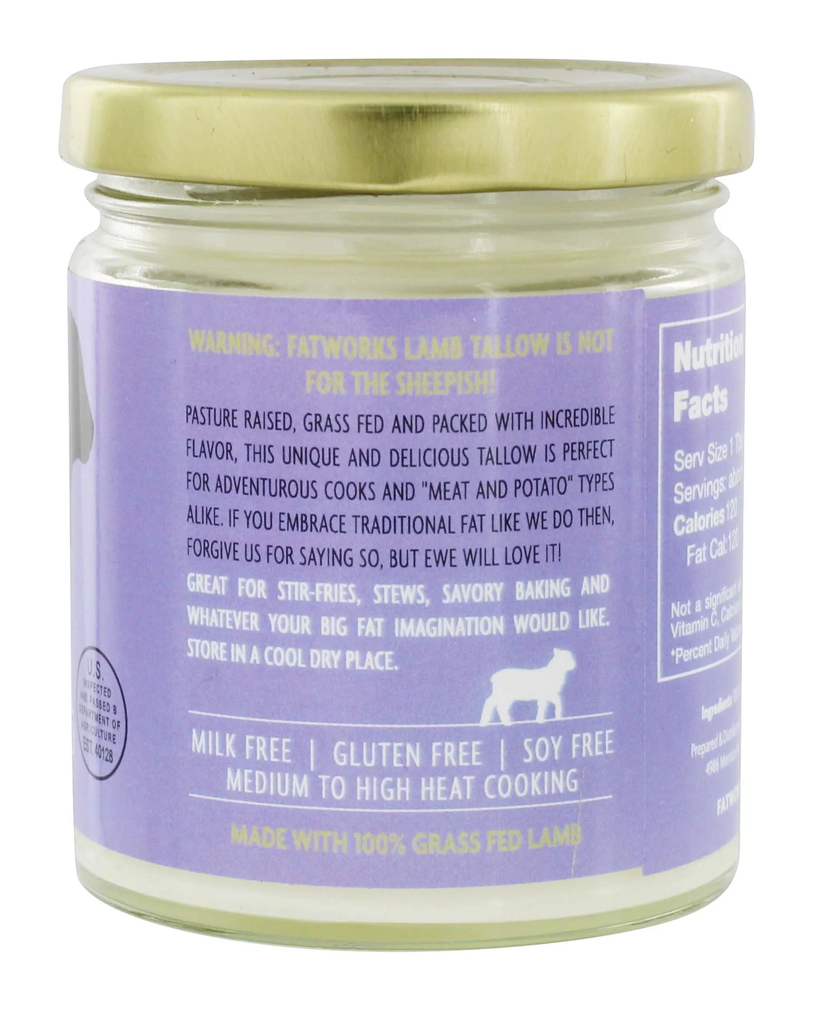 Fatworks Grass Fed Lamb Tallow (7.5oz jar)