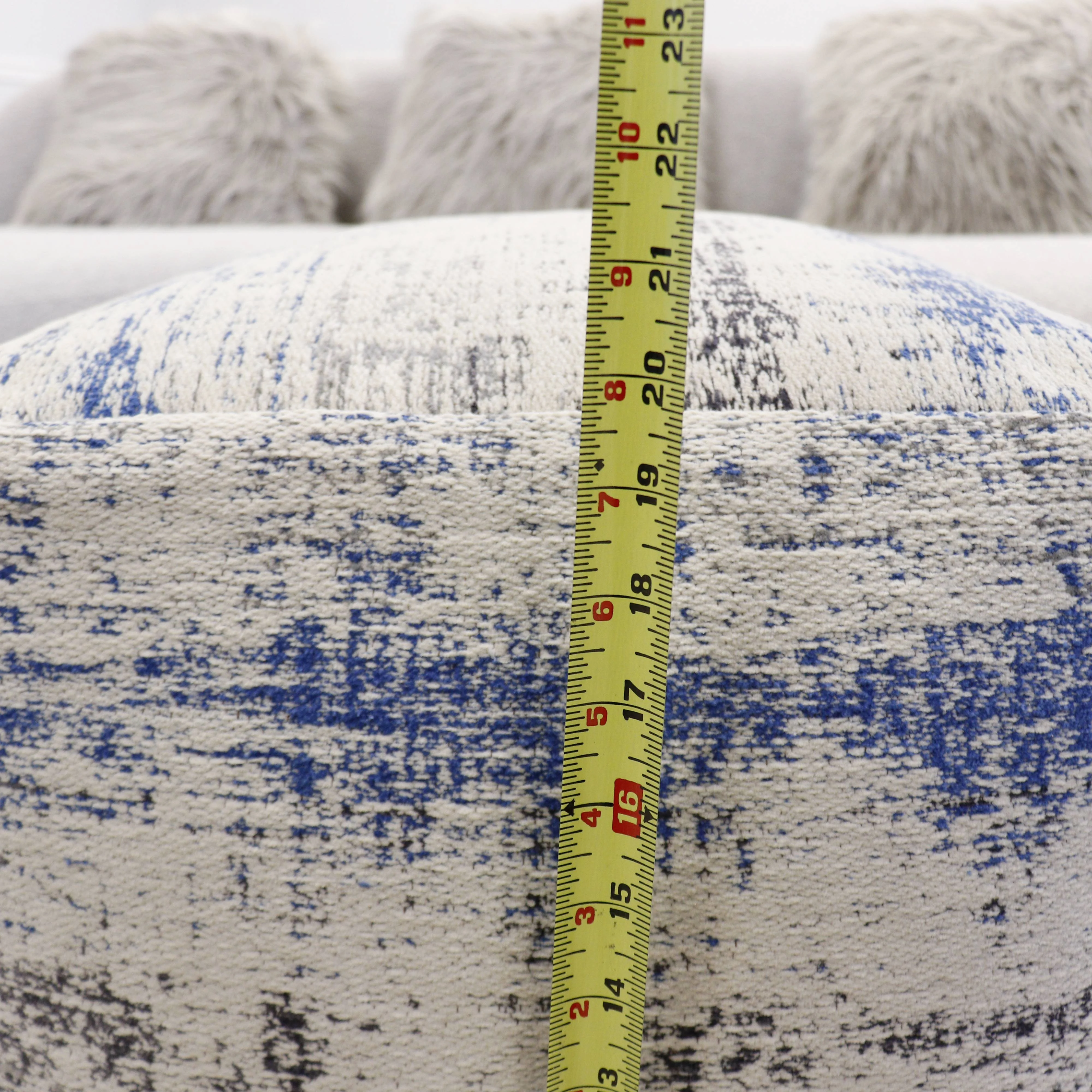 Pasargad Home Grandcanyon Distressed Cotton Pouf