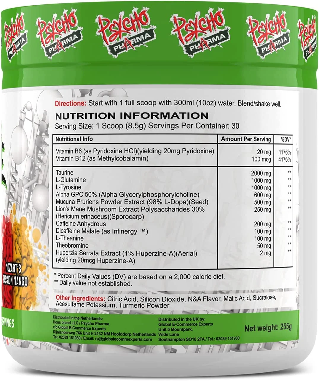Psycho Pharma. Infinite Brain Nootropic Game Changer. Compete Win (Plato's Lemon Punch, 30 Serving)