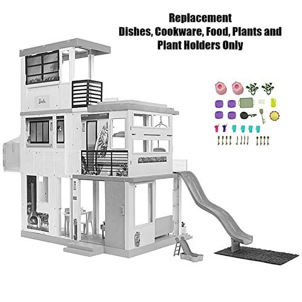 Barbie Replacement Parts Doll Dreamhouse - GRG93 ~ Replacement Dishes, Cookware, Food, Plants and Plant Holders