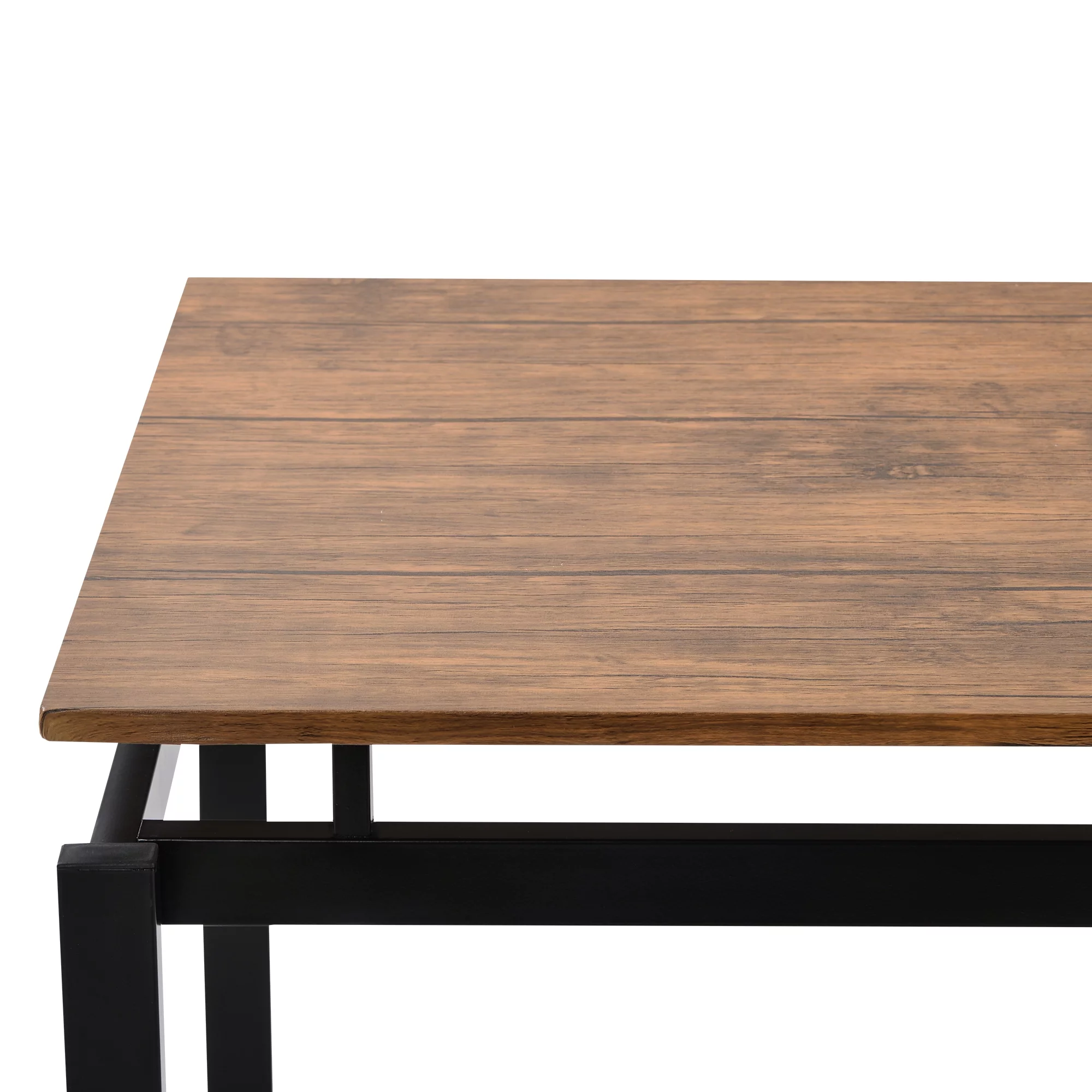 Euroco 5-Piece Dining Set Wood and Metal Pub Table with 4 Bar Stools, Brown