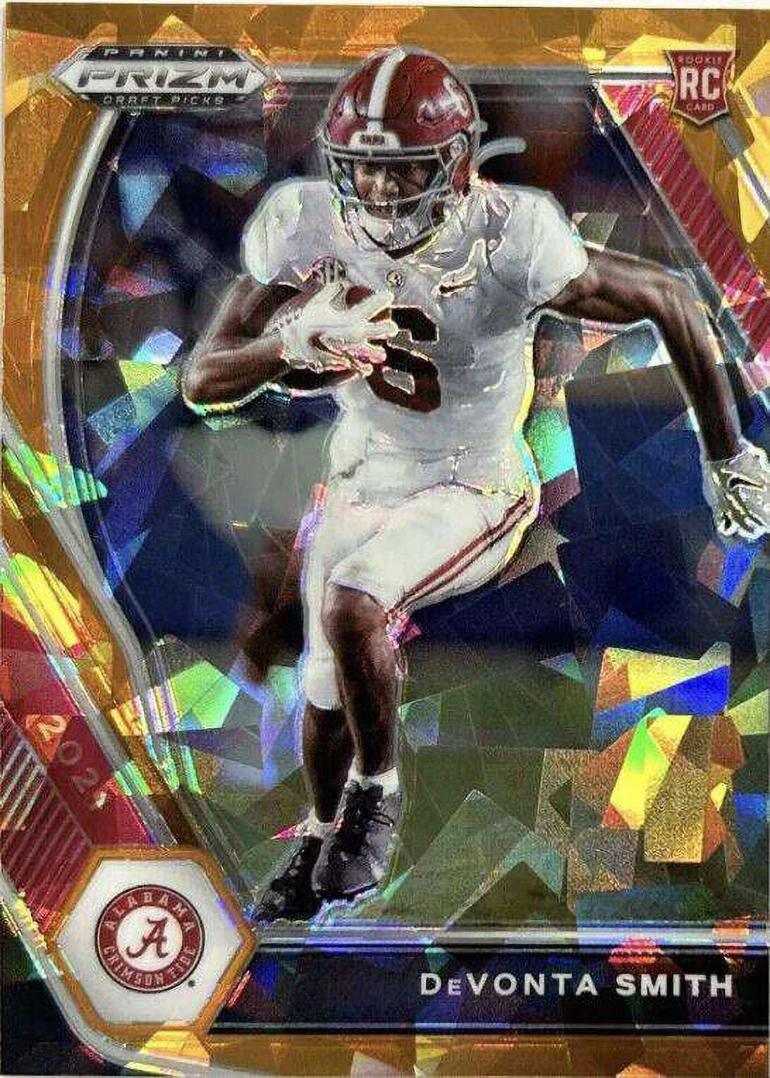 NFL 2021 Panini Prizm Draft Picks DeVonta Smith Orange Ice Trading Card #101 (Rookie)