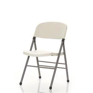 Resin Folding Chair with Molded Seat and Back White Speckle (4-pack)